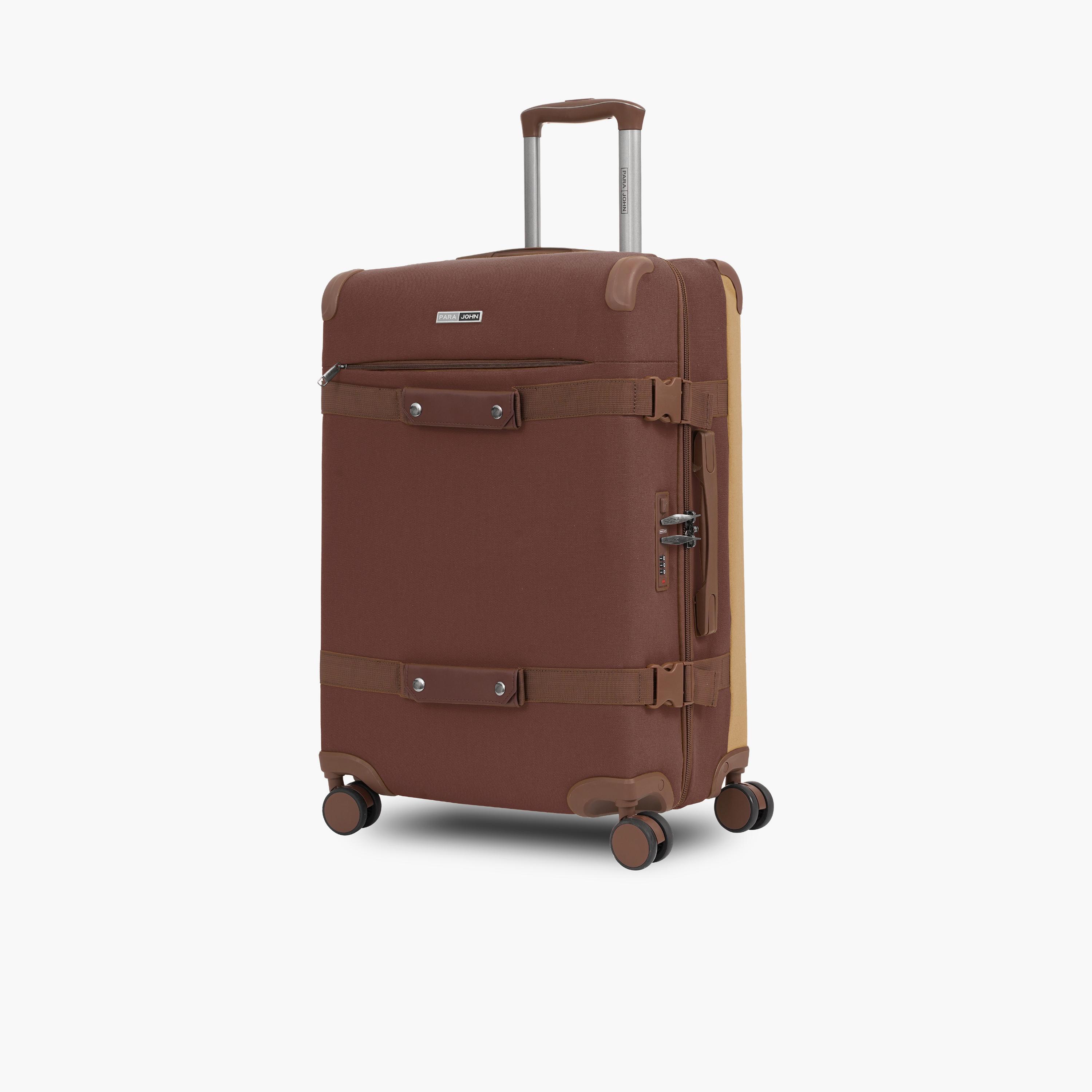 طقم شنط سفر ريترو  قماشية  مكون من 3 قطع، جوانب صلبة وأربع عجلات دوارة وقفل برقم سري-travel-luggagesandbags-luggage-image-2
