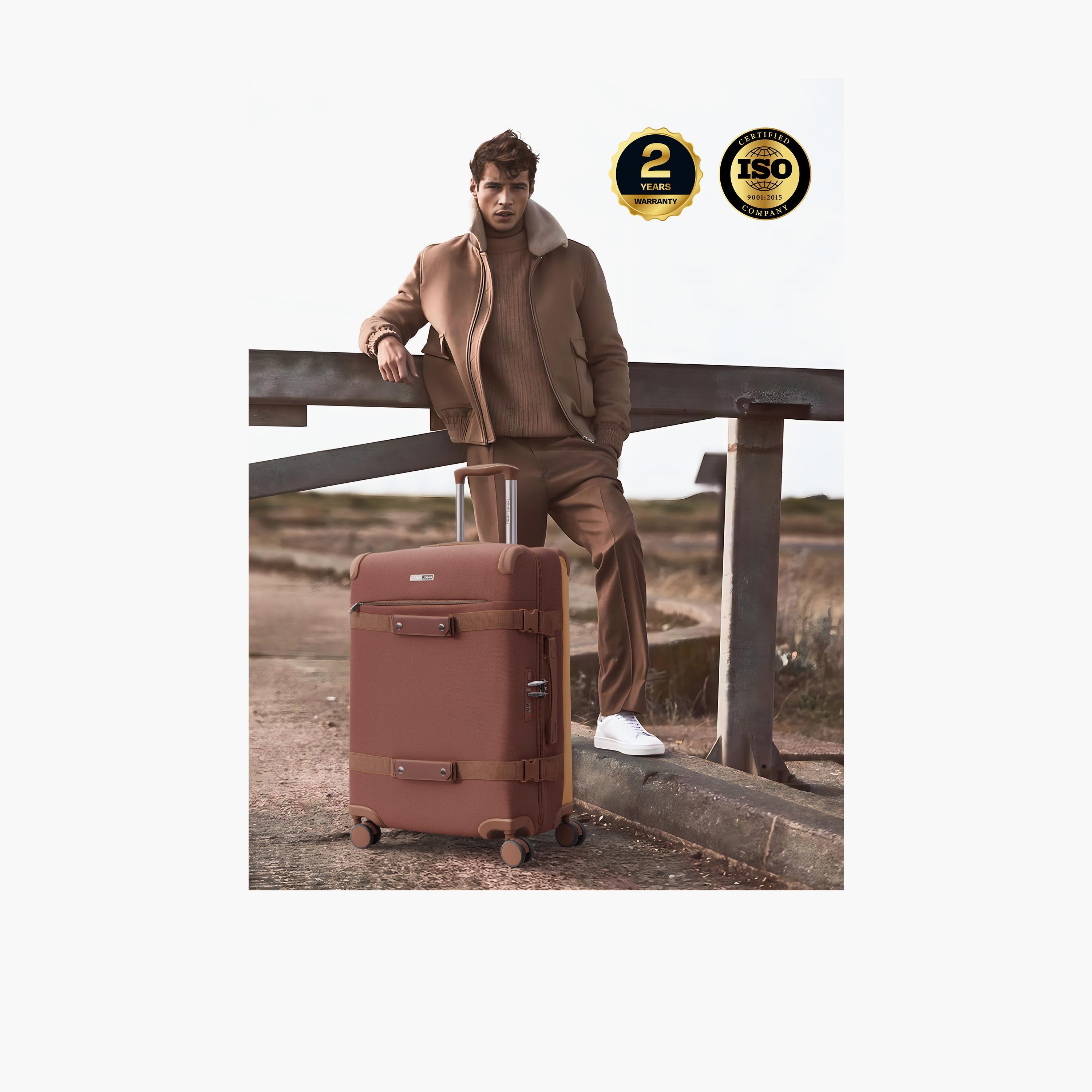 طقم شنط سفر ريترو  قماشية  مكون من 3 قطع، جوانب صلبة وأربع عجلات دوارة وقفل برقم سري-travel-luggagesandbags-luggage-image-6
