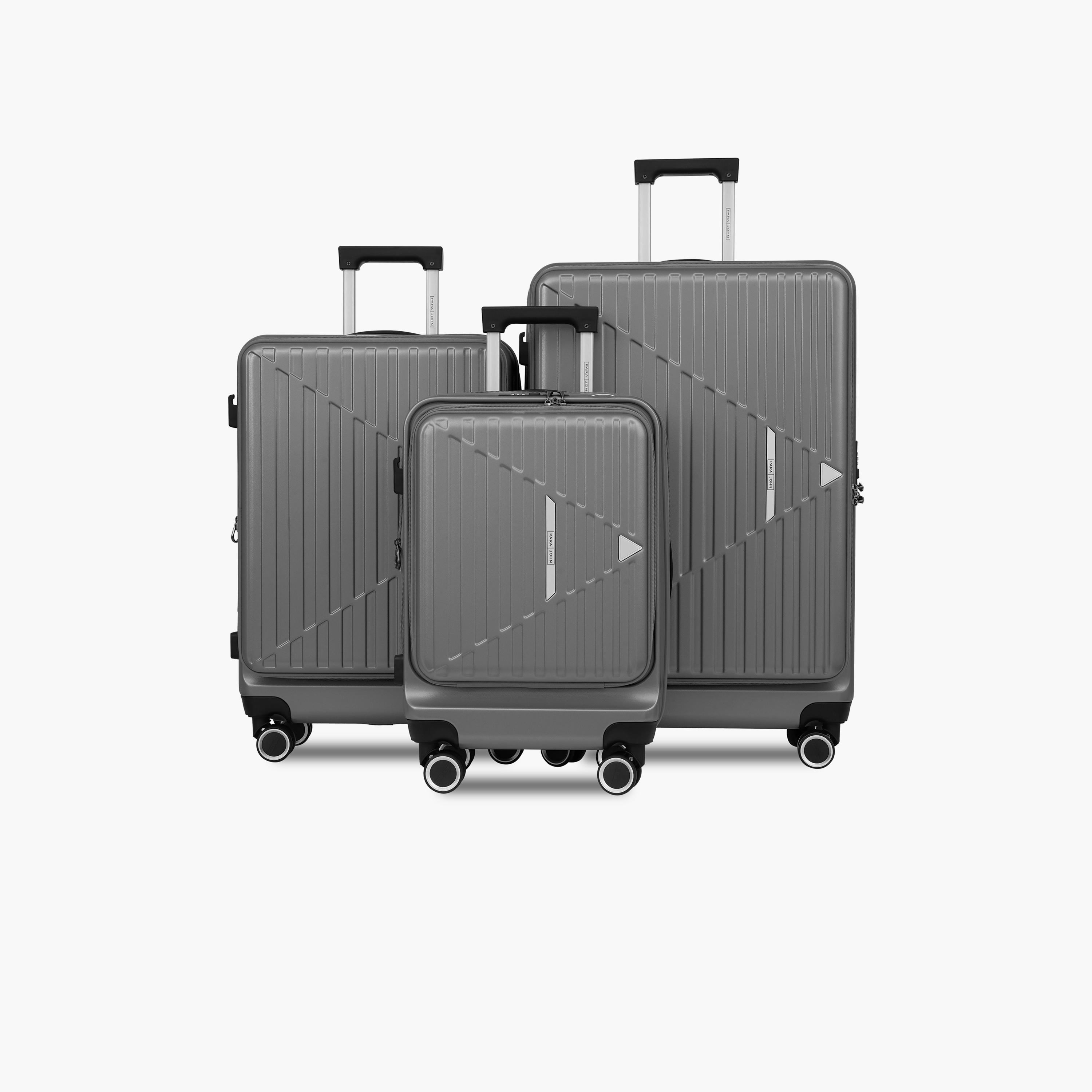 Para John Premium Frontier Set Of 3 ABS Hard Sided 4-Wheeler Spinner Trolley Bag with Combination Lock-travel-luggagesandbags-luggage-image-1