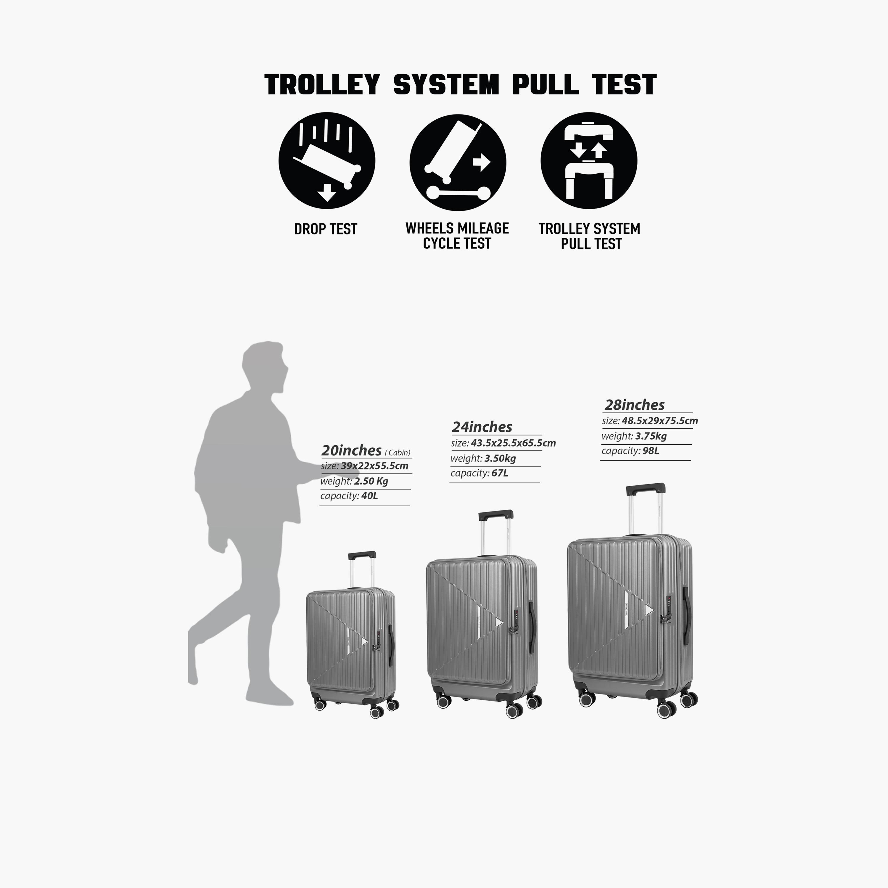 Para John Premium Frontier Set Of 3 ABS Hard Sided 4-Wheeler Spinner Trolley Bag with Combination Lock-travel-luggagesandbags-luggage-image-5