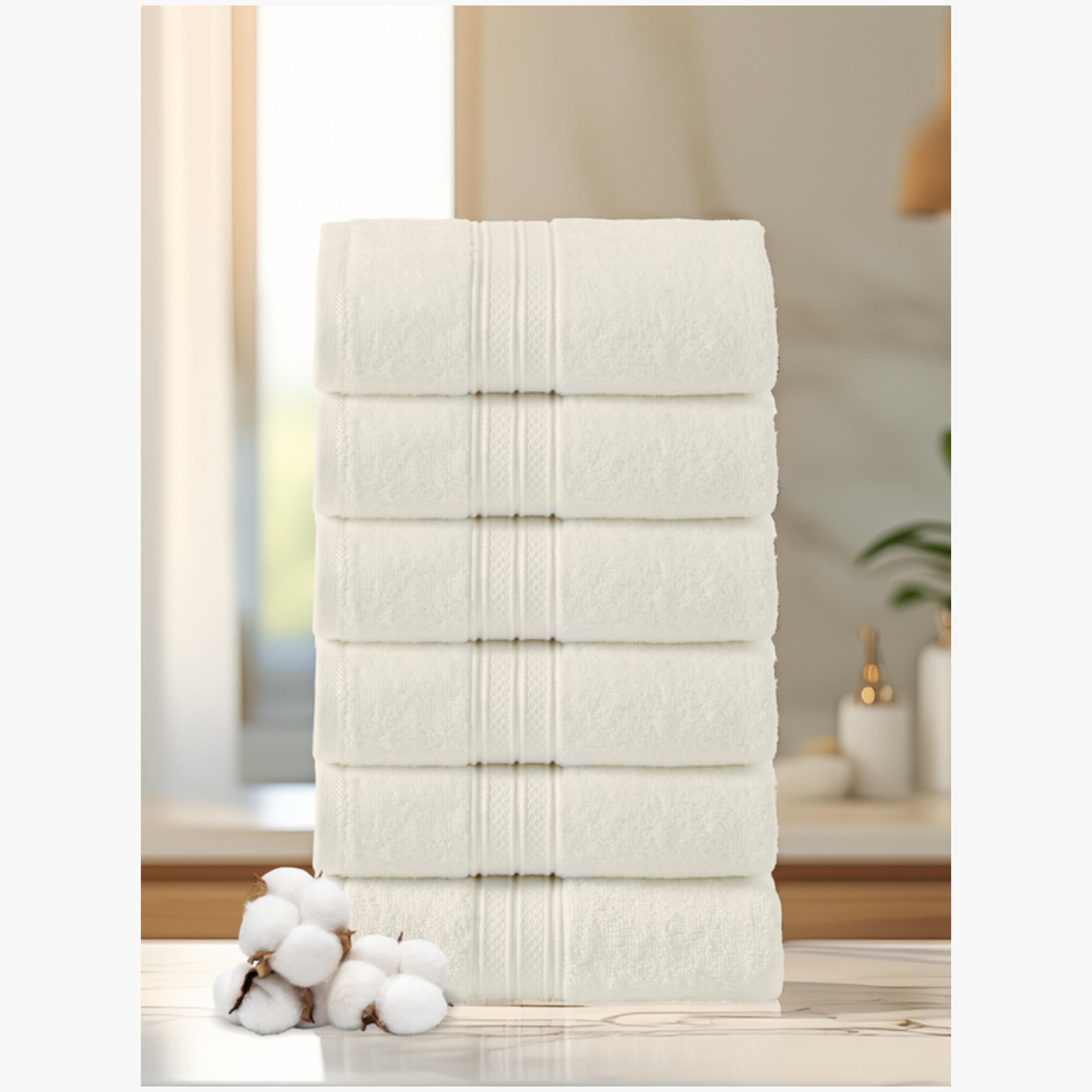 Six-Piece Combed Cotton Hand Towel Set-household-bathandlaundry-bathlinen-towels-image-1