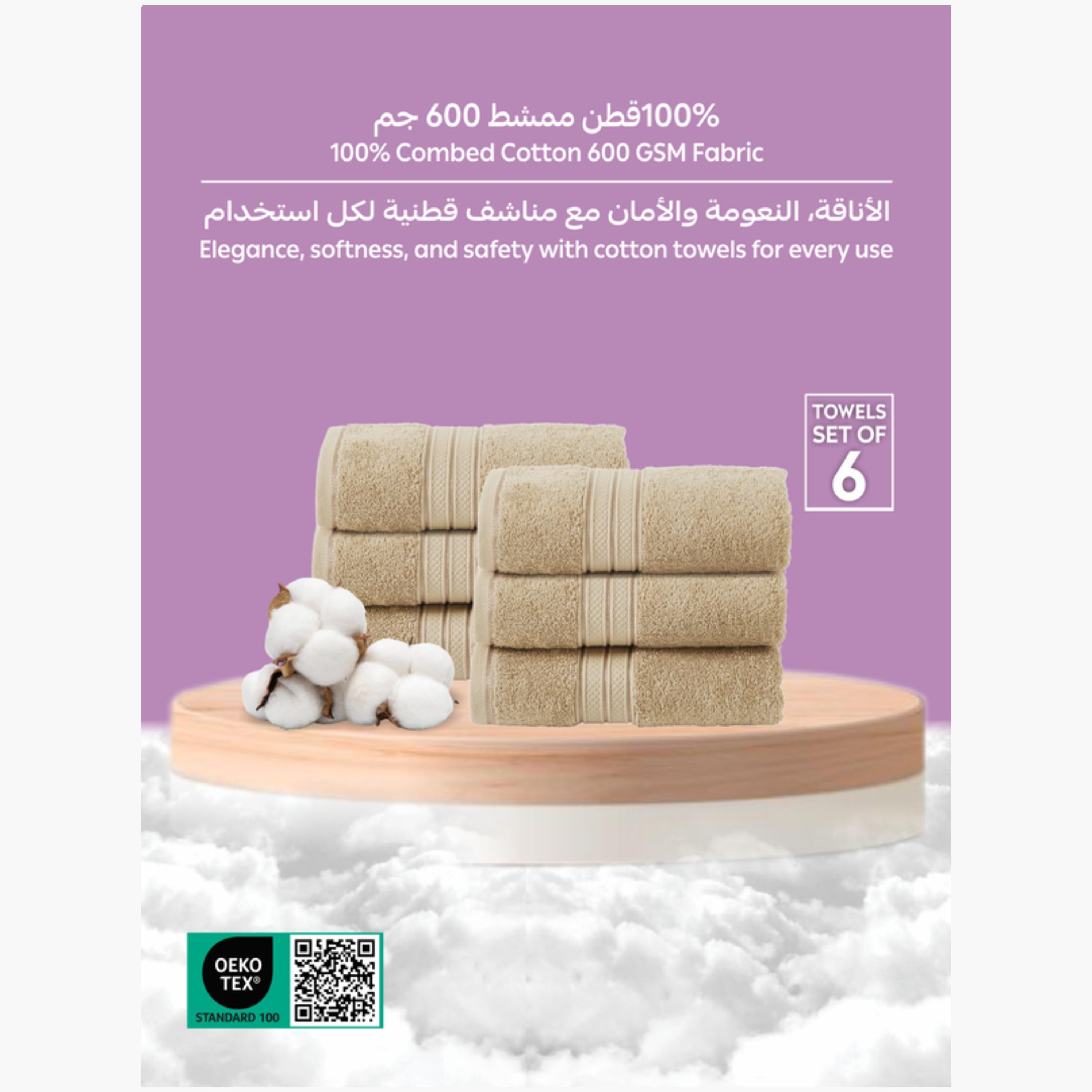 Six-Piece Combed Cotton Hand Towel Set-household-bathandlaundry-bathlinen-towels-image-2