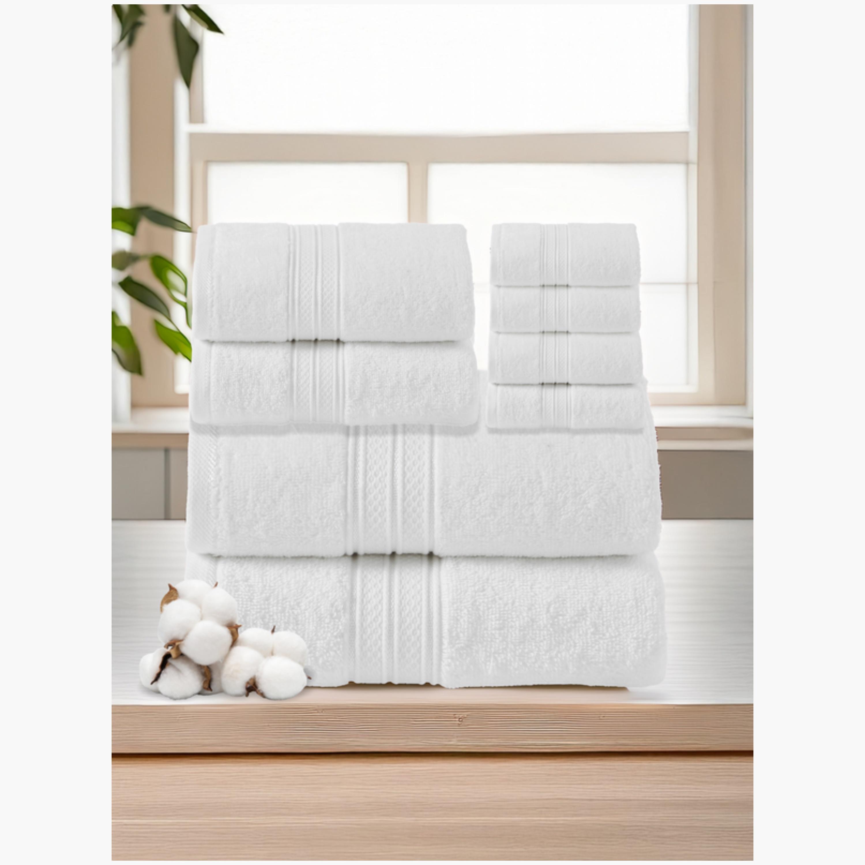 Premium White Cotton Towel Set-household-bathandlaundry-bathlinen-towels-image-1