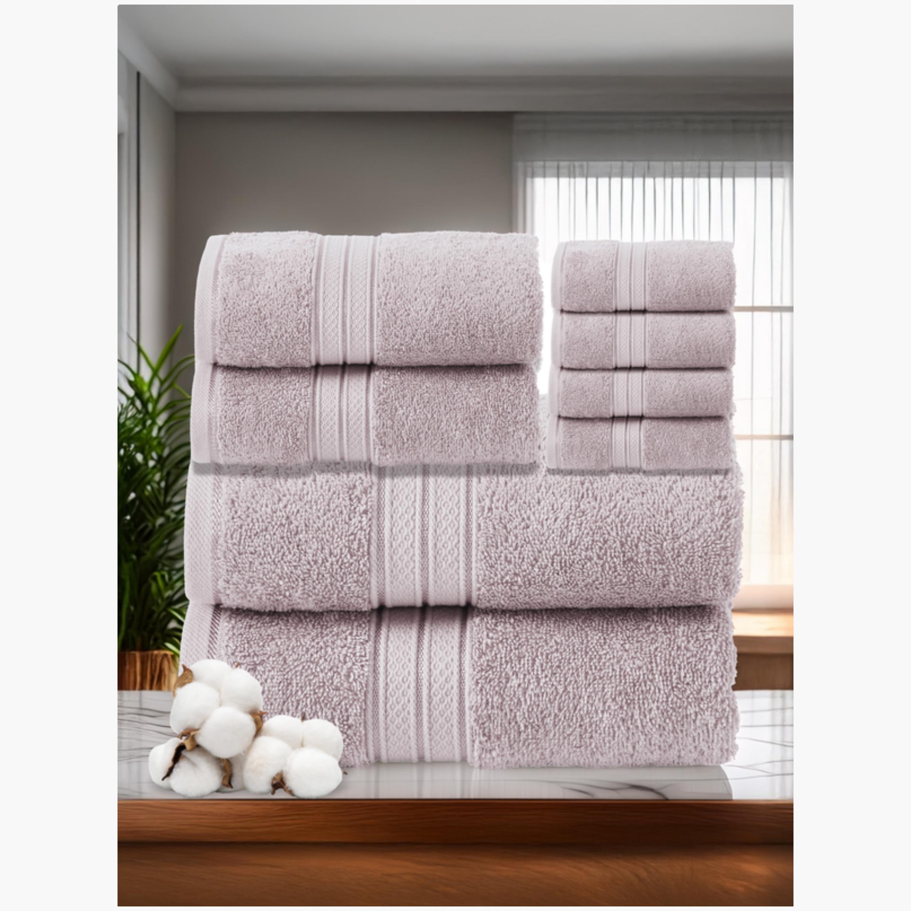 Eight-Piece Combed Cotton Towel Set-household-bathandlaundry-bathlinen-towels-image-3