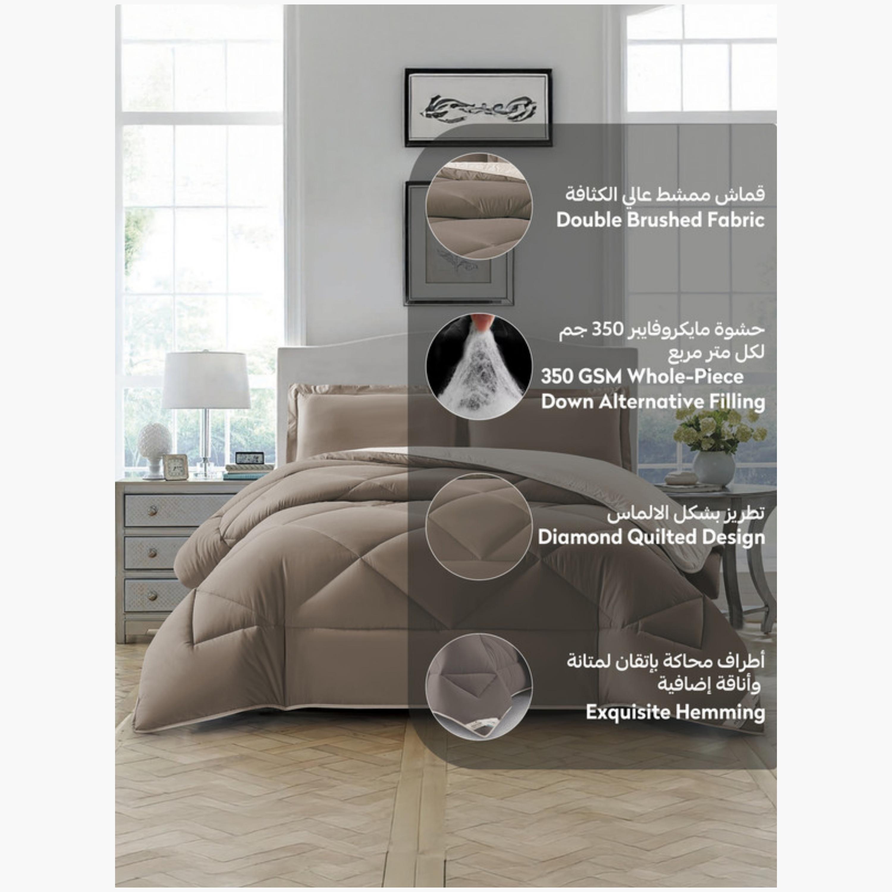 Diamond Quilted Comforter - Double Brushed-household-bedding-comfortersandbedspreads-comforters-image-1