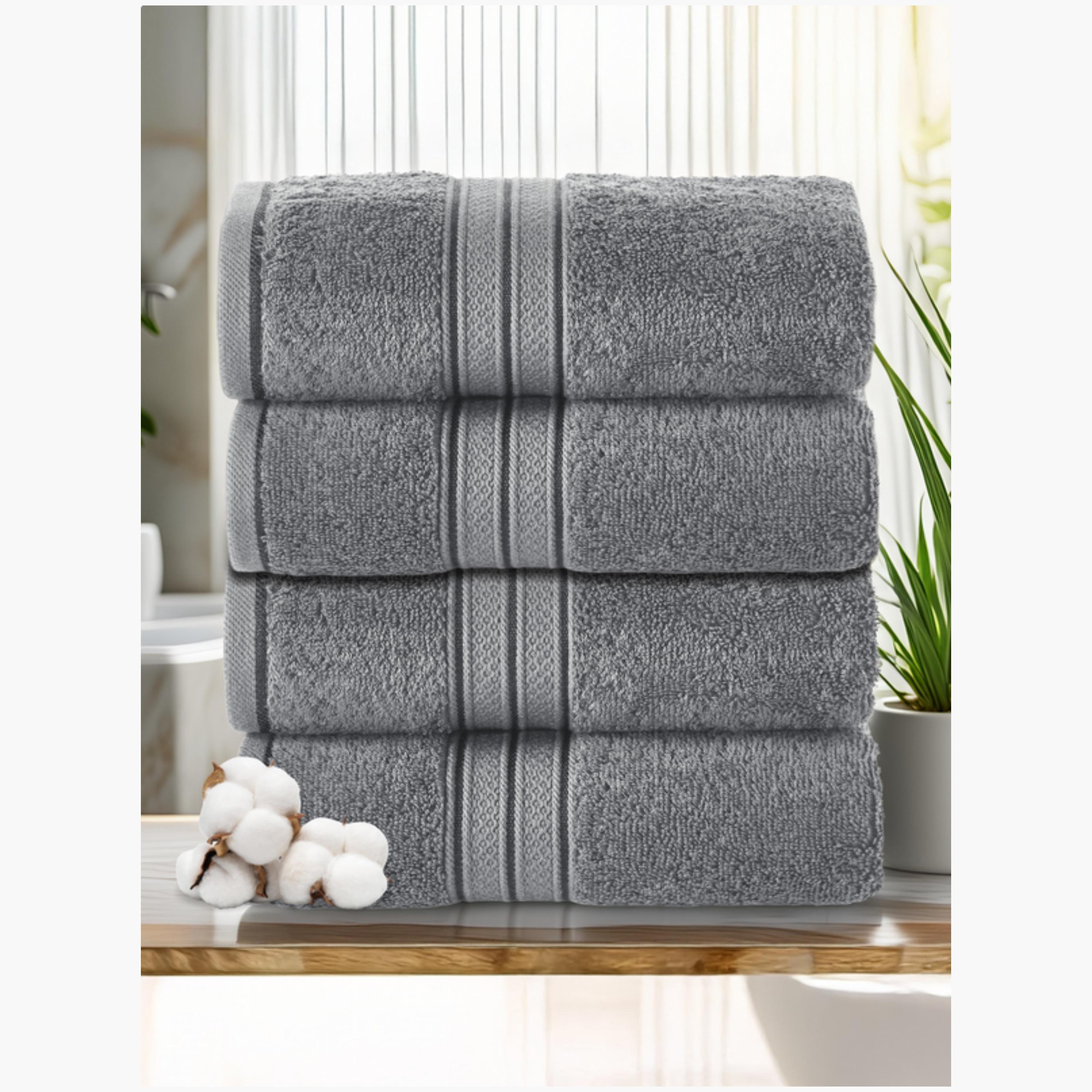 Four-Piece Combed Cotton Towel Set 70x140cm-household-bathandlaundry-bathlinen-towels-image-1