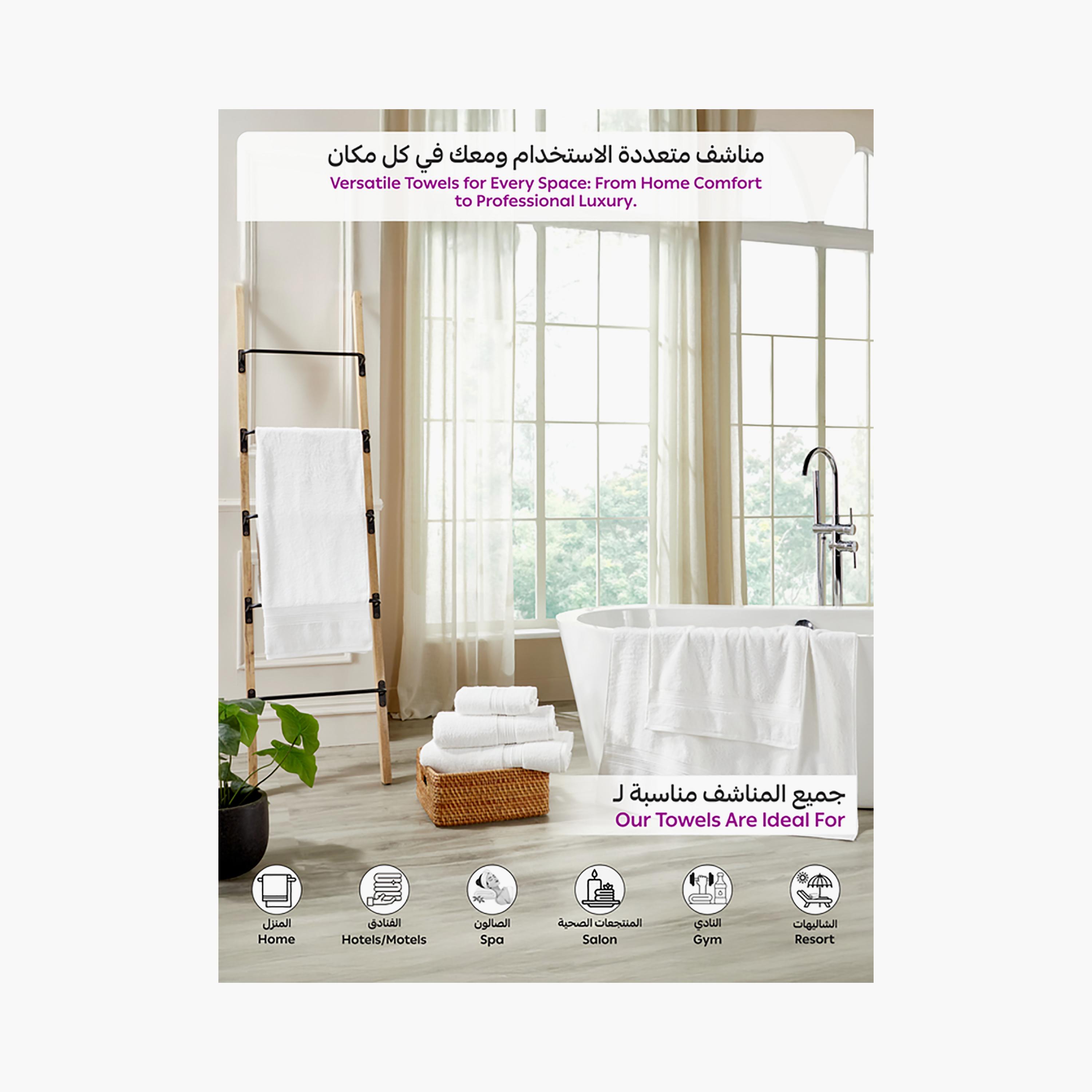طقم مناشف قطنية بيضاء متعددة الاستخدامات-household-bathandlaundry-bathlinen-towels-image-7