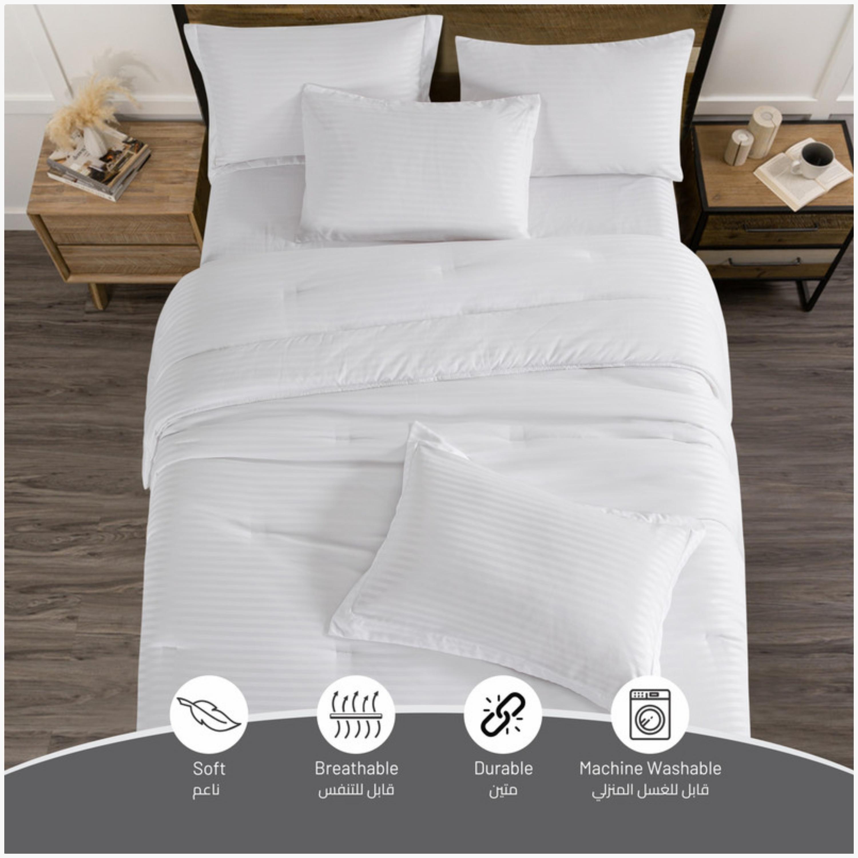Striped Microfiber Comforter Set-household-bedding-comfortersandbedspreads-comforters-image-3