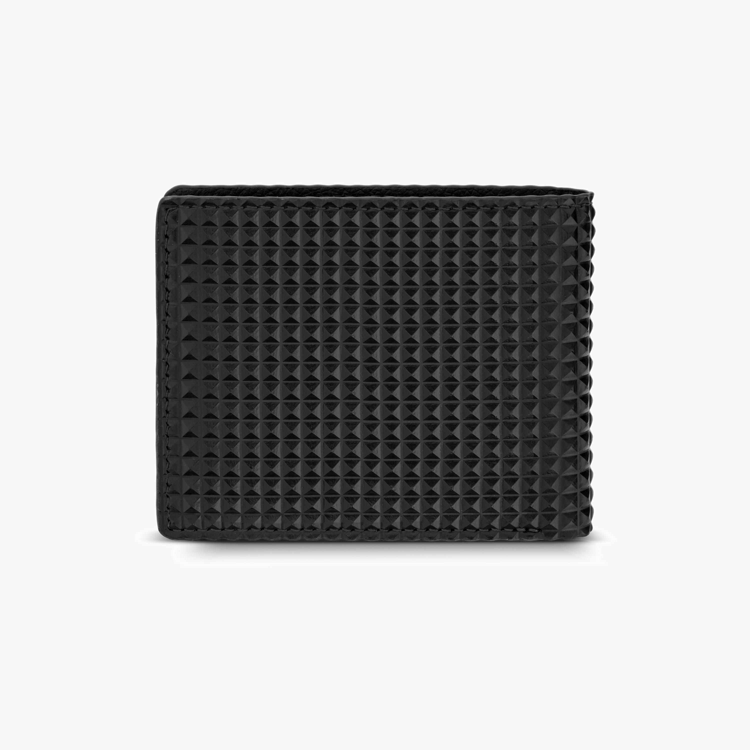 الشرطة محفظة سوداء ثنائية الطي بنمط هرمي-men-bags-image-2