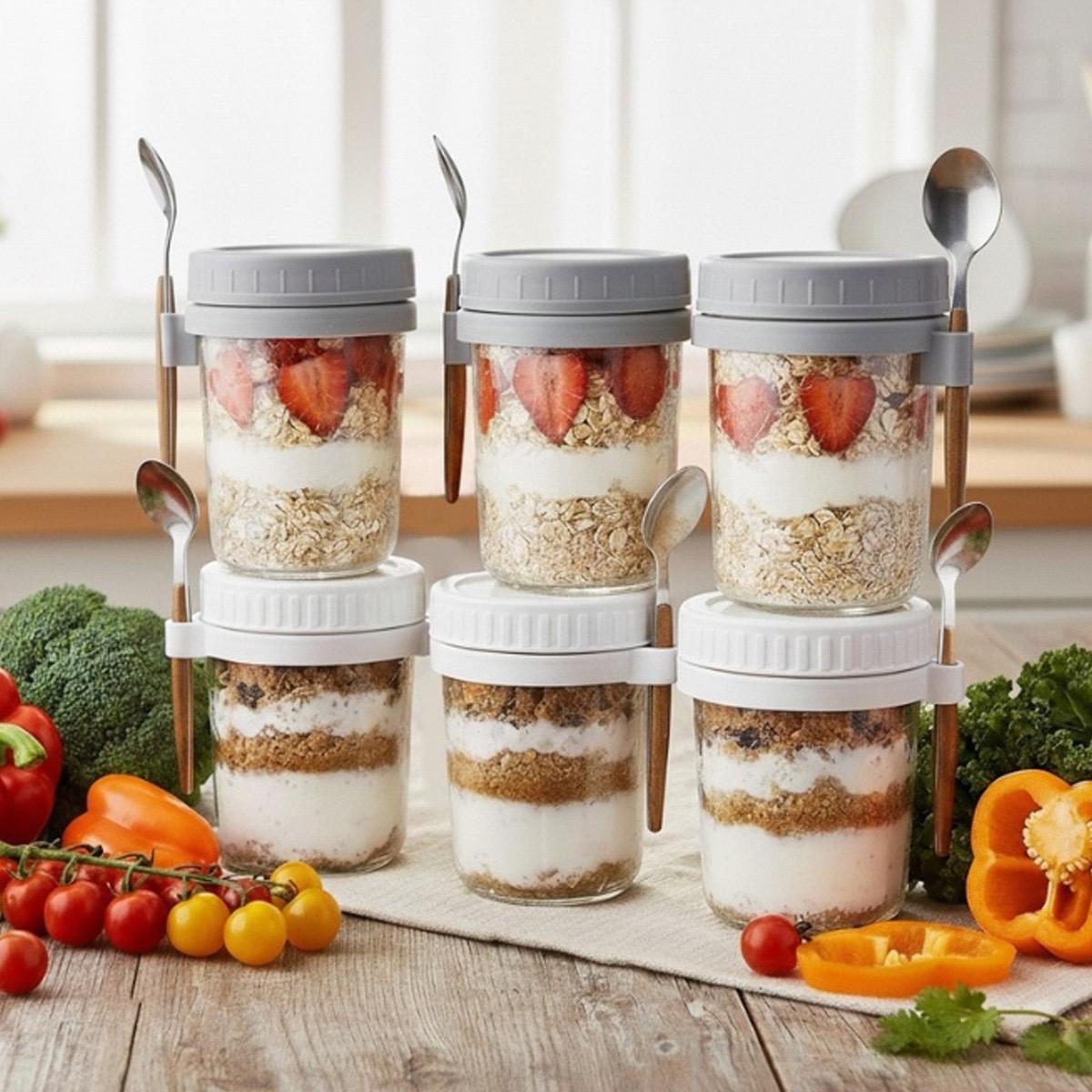 Quesera 6-Piece Jar Set with Spoon - 480 ml