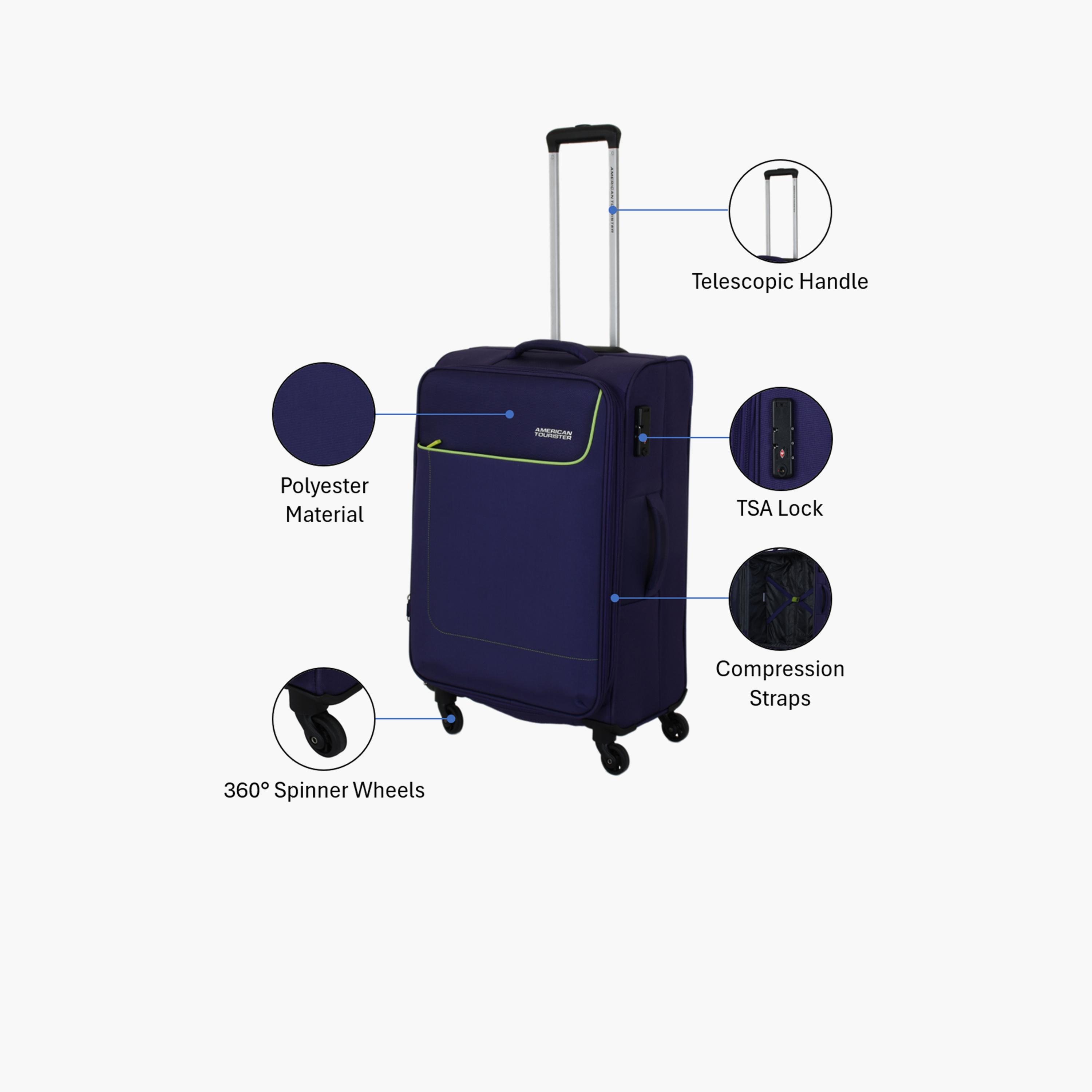 American Tourister Jamaica 69 CM Medium Check In Polyester Softcase Four-Wheeler Luggage Bag with TSA Lock-travel-luggagesandbags-luggage-image-2