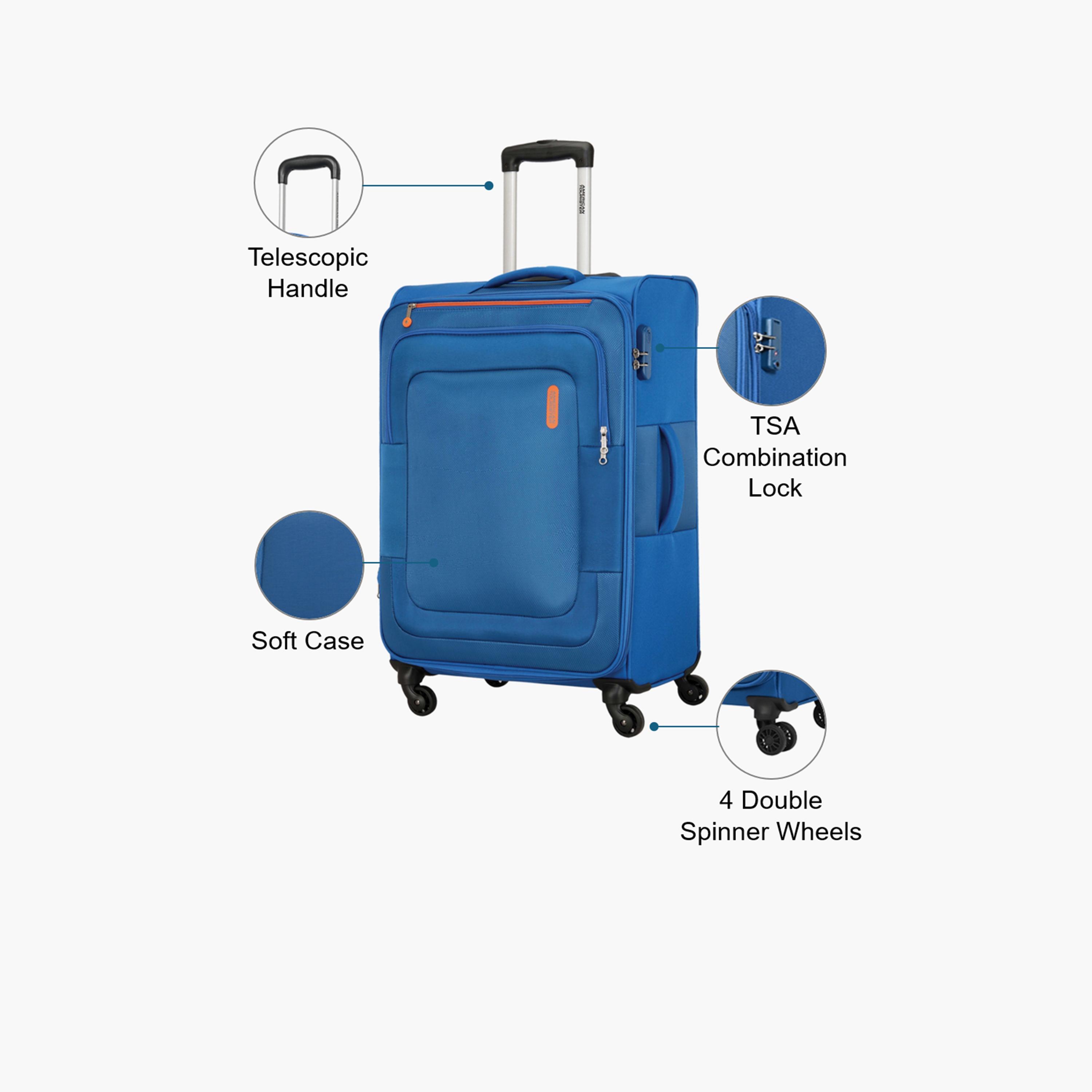 American Tourister Duncan 55 CM Small Cabin Polyester Softcase Four-Wheeler Luggage Bag with TSA Lock-travel-luggagesandbags-luggage-image-3