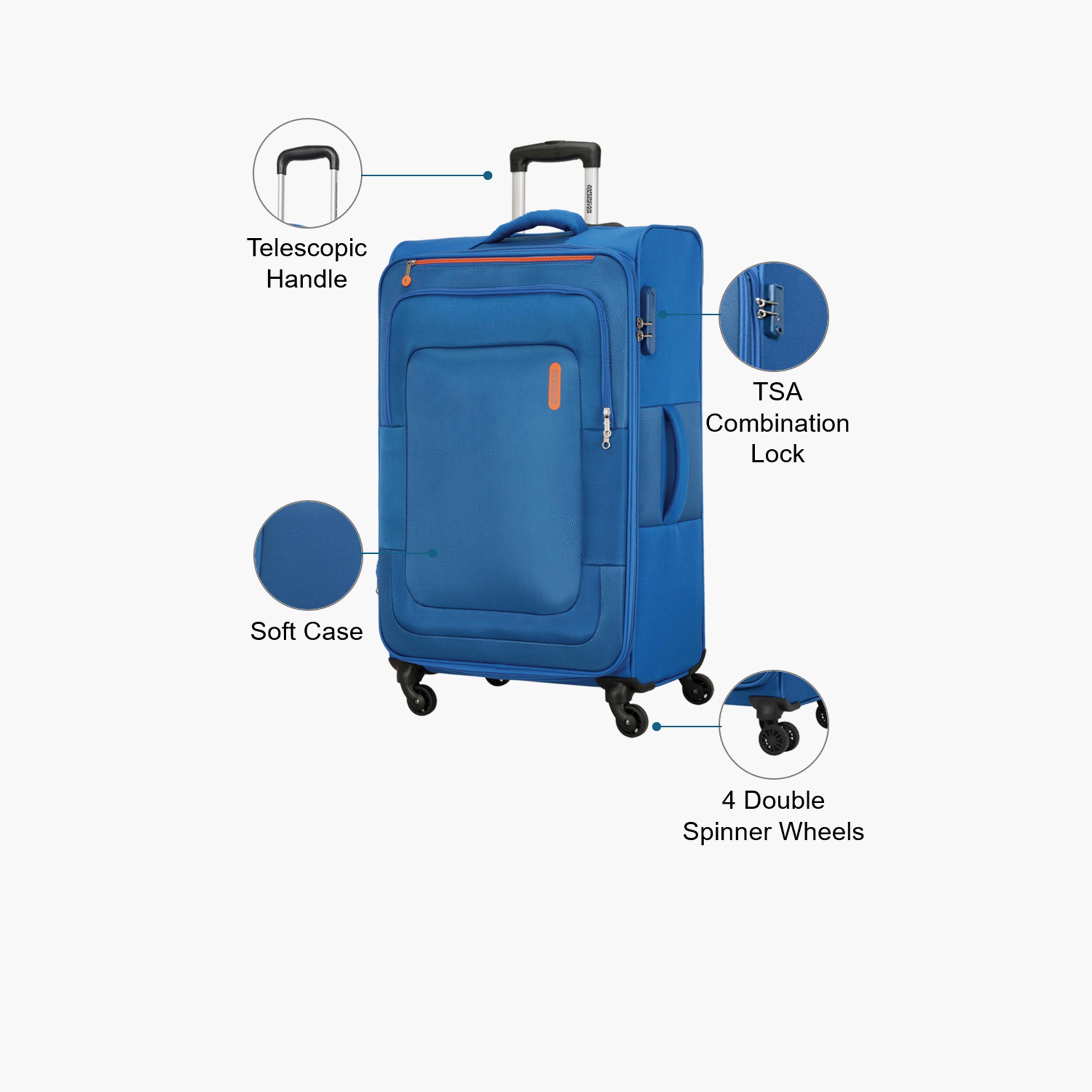 American Tourister Duncan 83 CM Large Check In Polyester Softcase Four-Wheeler Luggage Bag with TSA Lock-travel-luggagesandbags-luggage-image-3