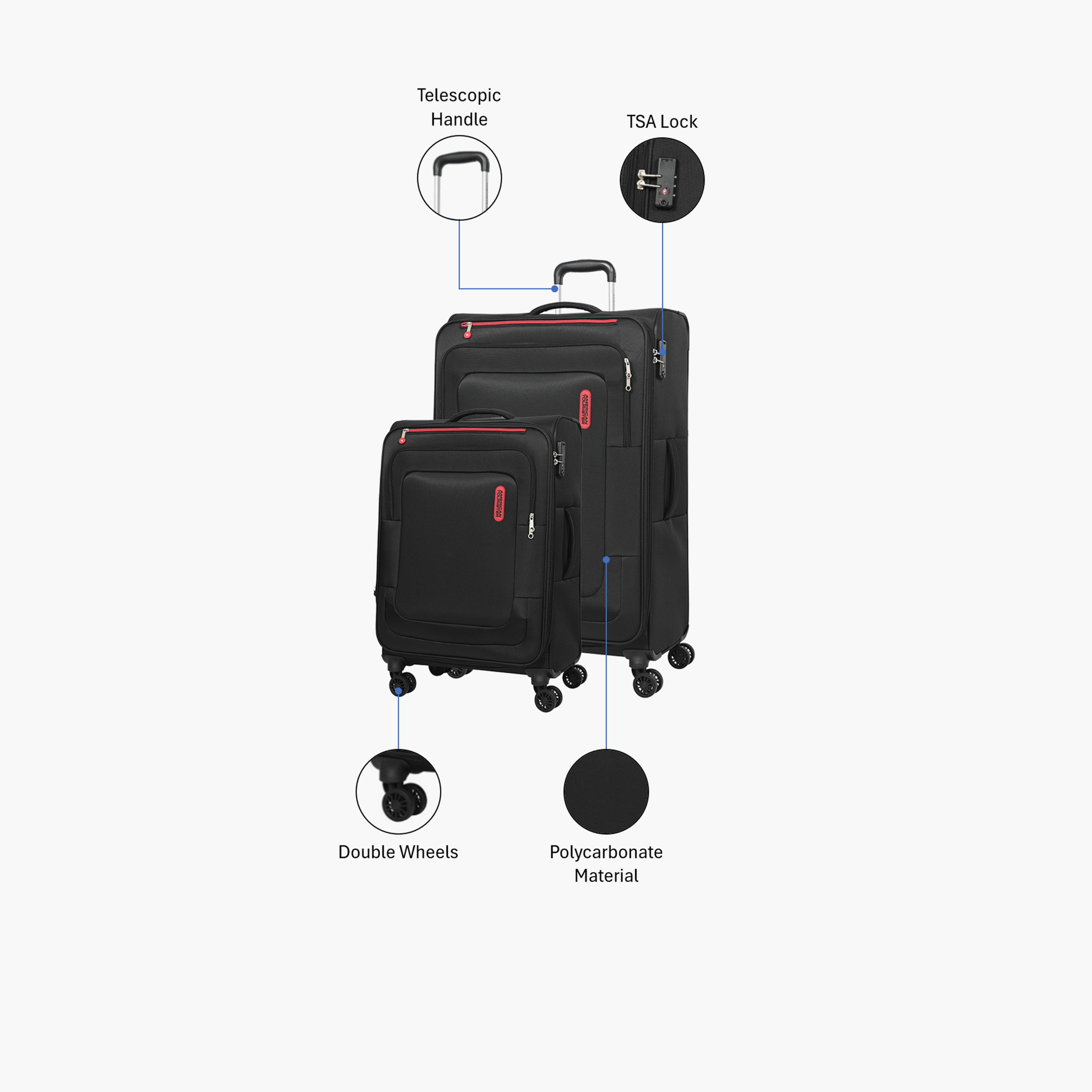 American Tourister Duncan Set of 2 Large Check In Polyester Softcase Four-Wheeler Luggage Bag with TSA Lock-travel-luggagesandbags-luggage-image-2