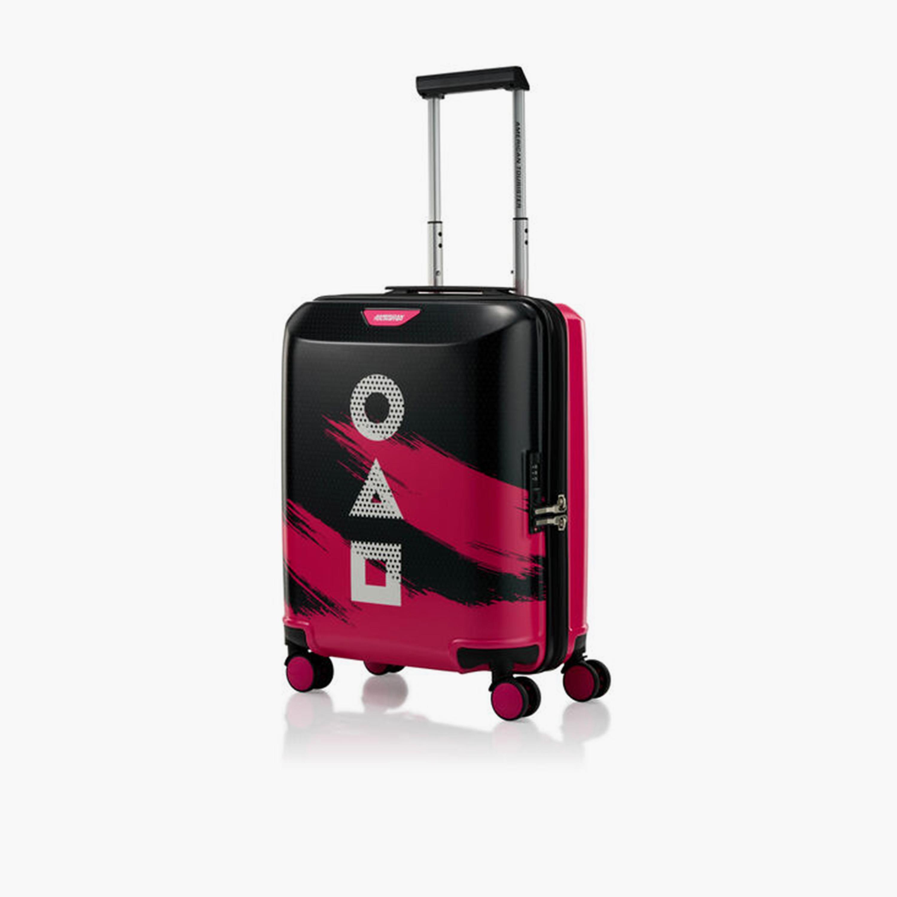 American Tourister Squid Games 52 CM Small Cabin Plastic Hardcase Four-Wheeler Luggage Bag with TSA Lock-travel-kidstrolleyandbags-image-1