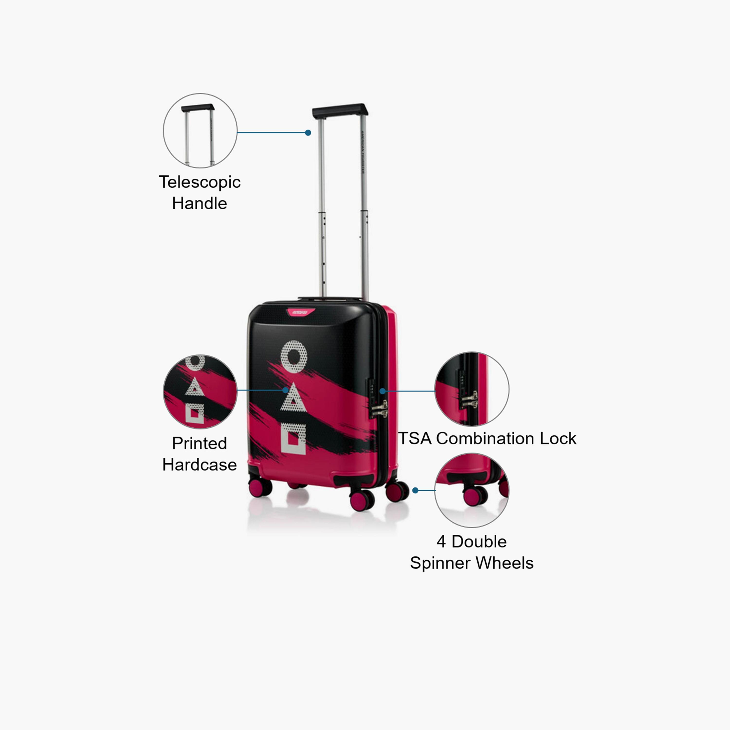 American Tourister Squid Games 52 CM Small Cabin Plastic Hardcase Four-Wheeler Luggage Bag with TSA Lock-travel-kidstrolleyandbags-image-3