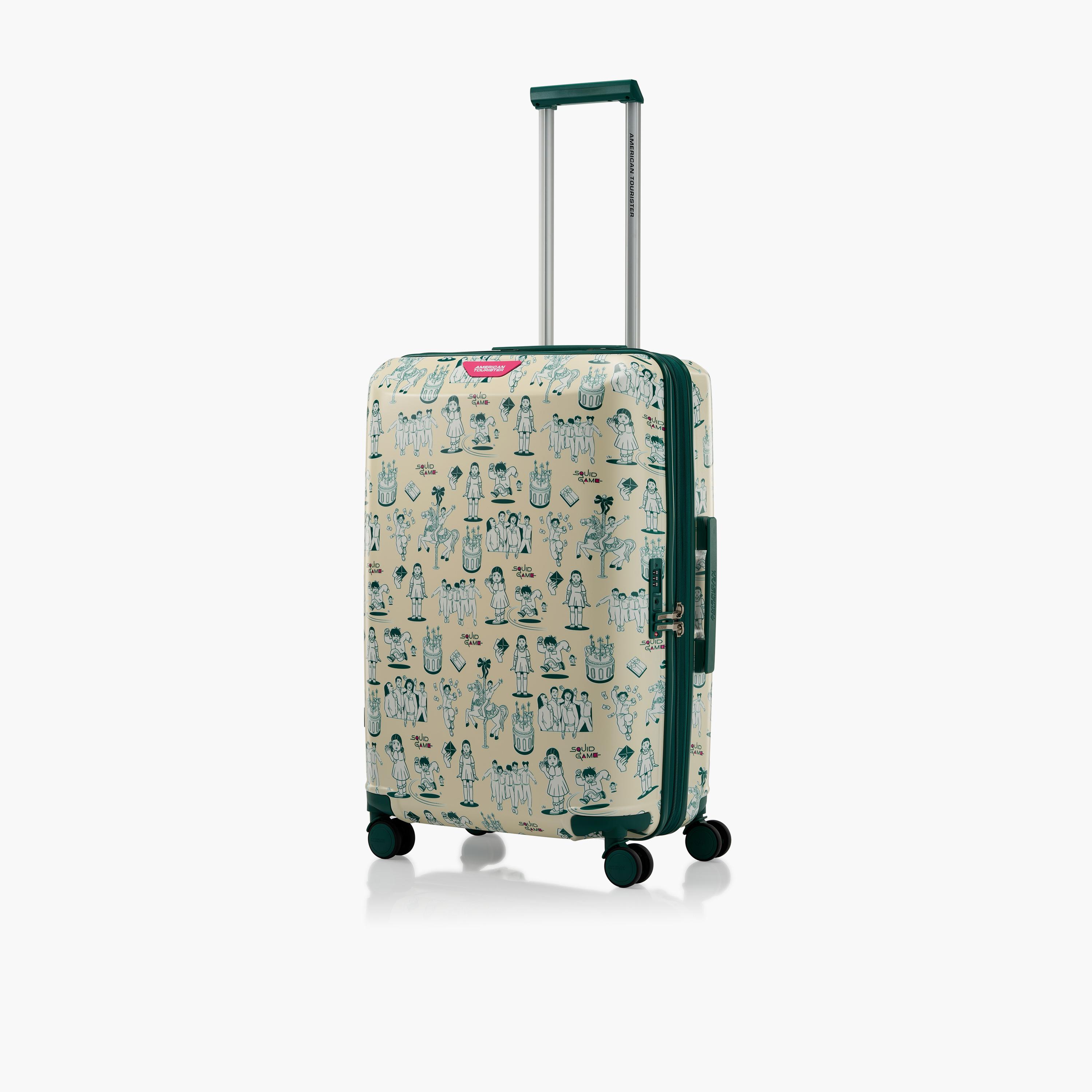 American Tourister Squid Games 67 CM Medium Check In Plastic Hardcase Four-Wheeler Luggage Bag with TSA Lock-travel-kidstrolleyandbags-image-1