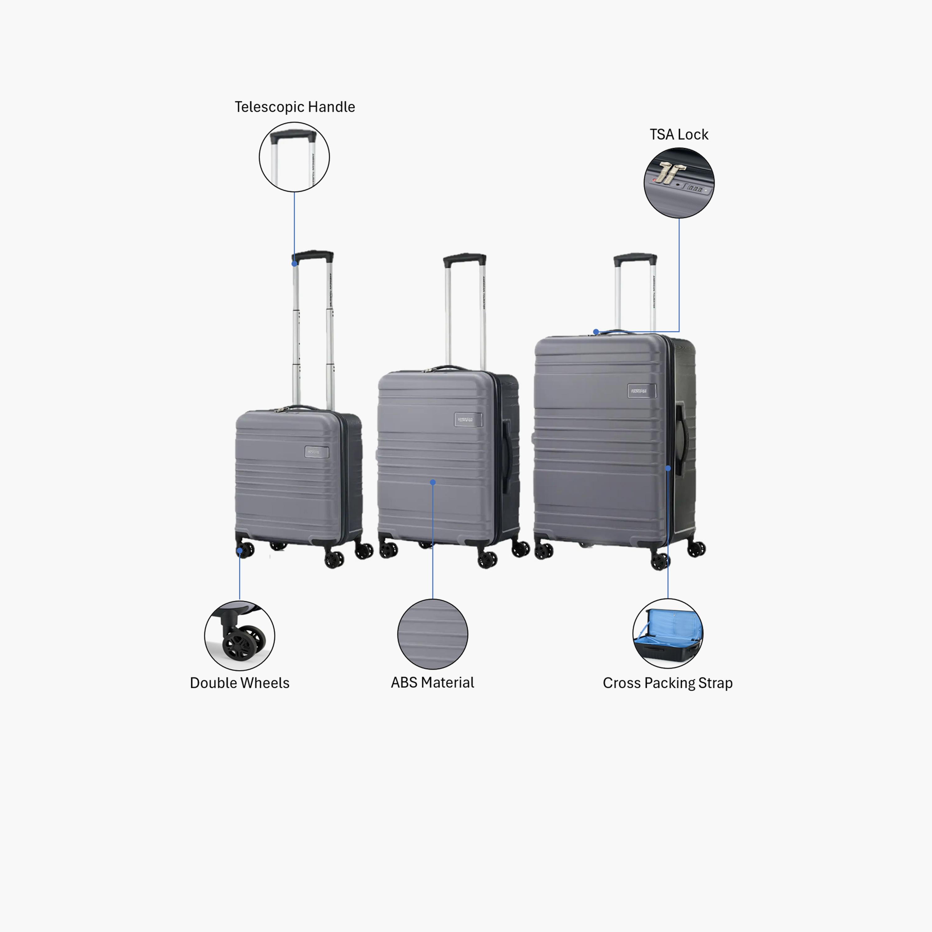 American Tourister Skylette Set of 3 Large Check In ABS Hardcase Four-Wheeler Luggage Bag with TSA Lock-travel-luggagesandbags-luggage-image-2
