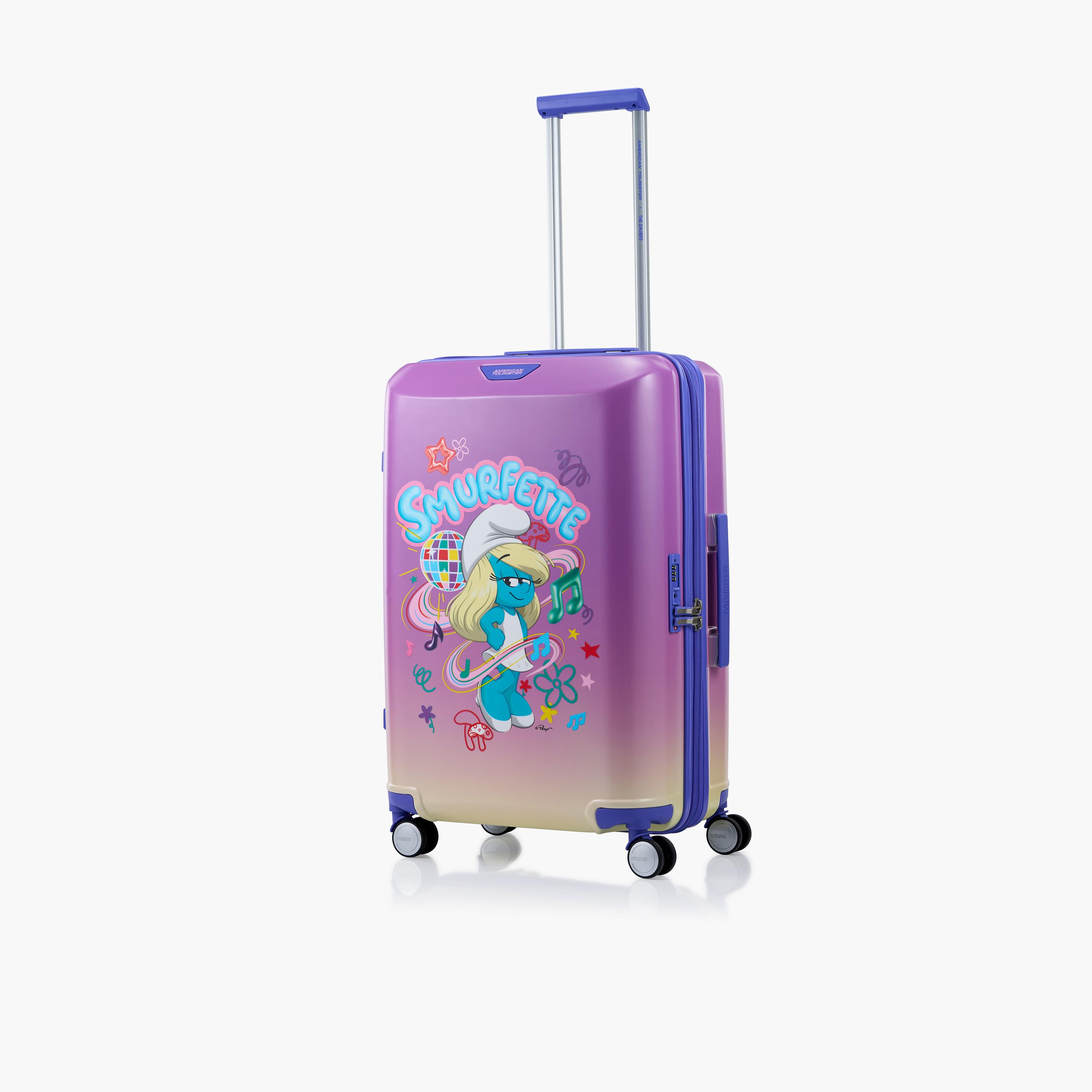 American Tourister Smurfs 67 CM Medium Check In Plastic Hardcase Four-Wheeler Luggage Bag with TSA Lock-travel-kidstrolleyandbags-image-1