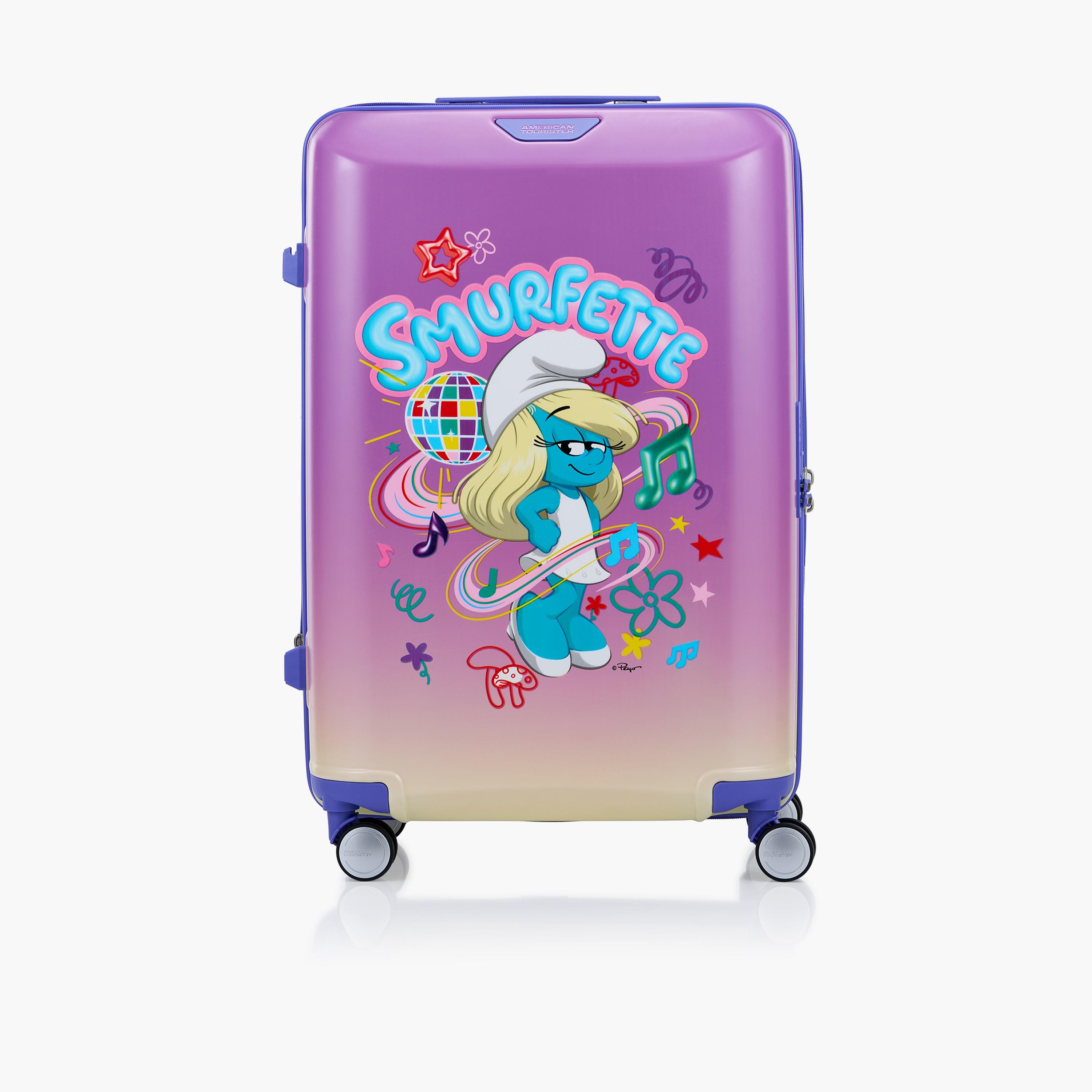 American Tourister Smurfs 67 CM Medium Check In Plastic Hardcase Four-Wheeler Luggage Bag with TSA Lock-travel-kidstrolleyandbags-image-4
