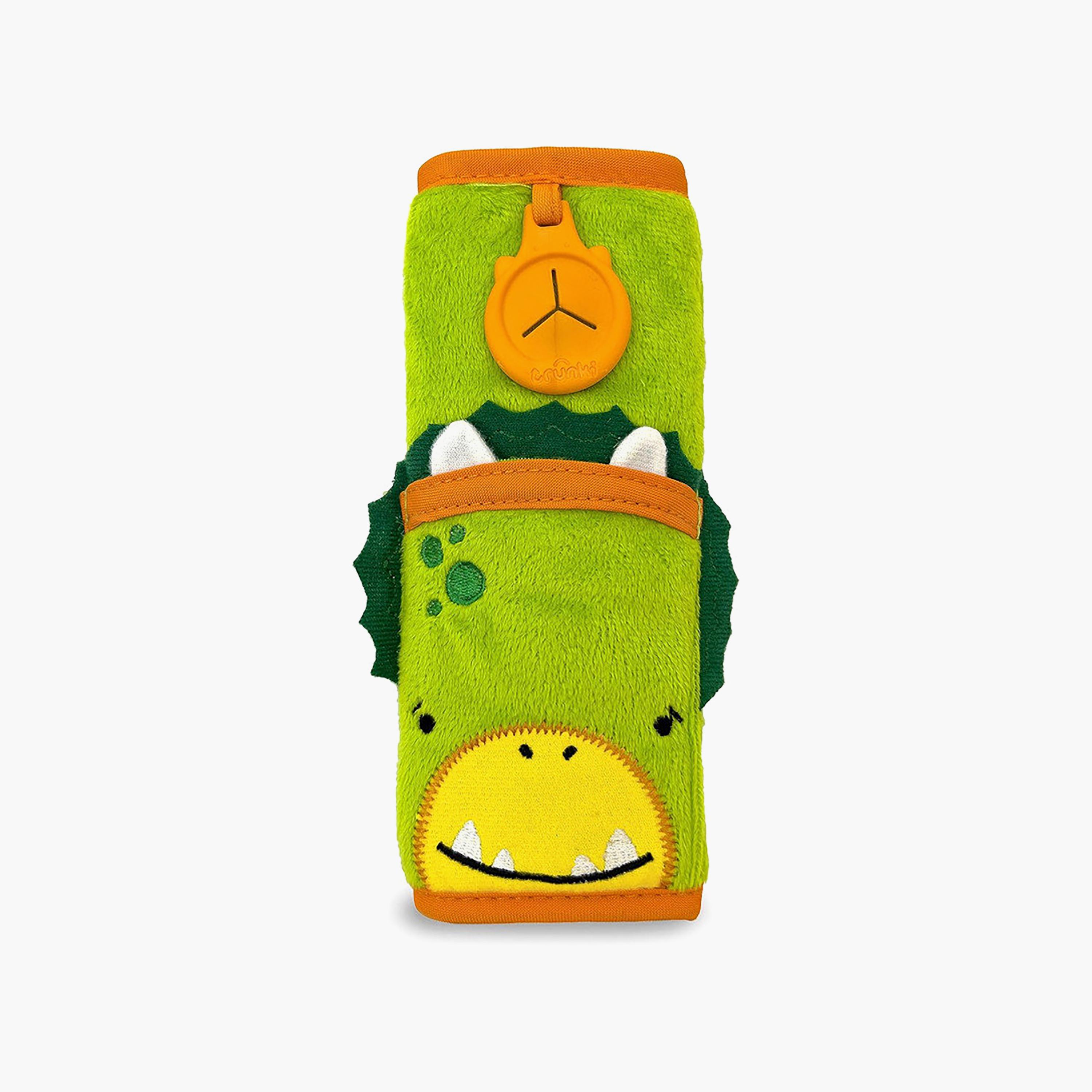 Trunki Car Seat Belt Pads - SnooziHedz Dudley Dino - Green-baby-gear-travelaccessories-image-1