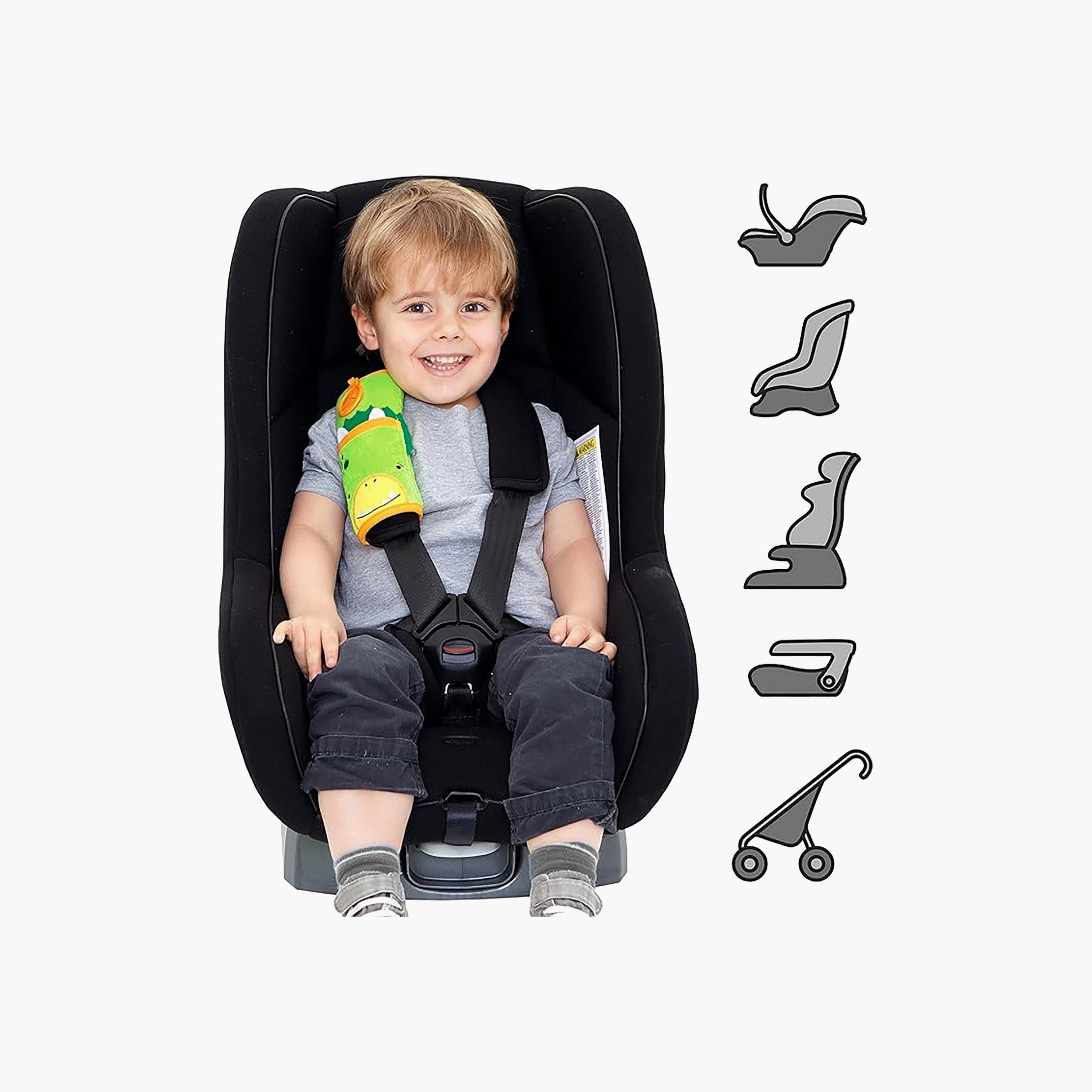 Trunki Car Seat Belt Pads - SnooziHedz Dudley Dino - Green-baby-gear-travelaccessories-image-3