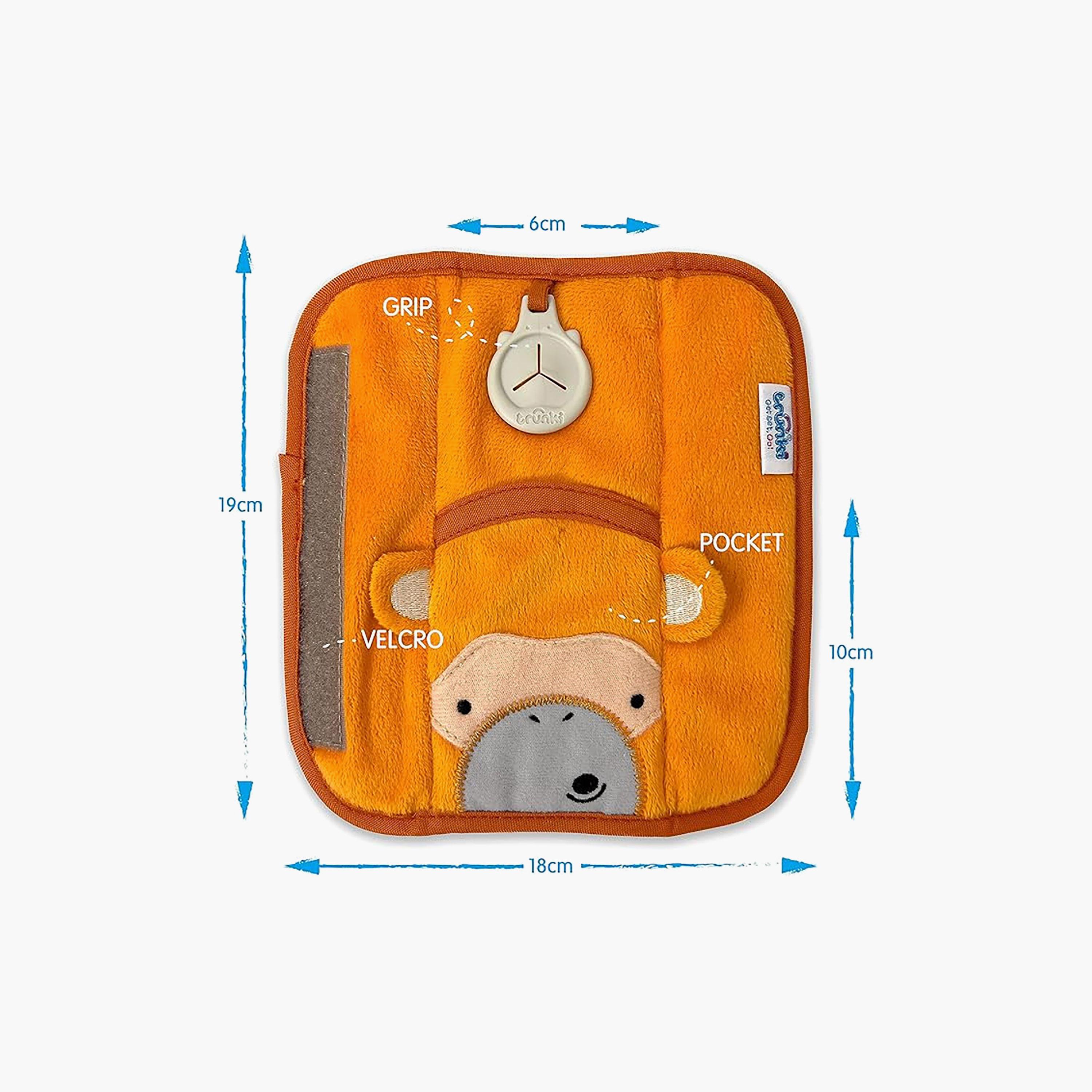 Trunki Car Seat Belt Pads - SnooziHedz Mylo Monkey - Orange-baby-gear-travelaccessories-image-2