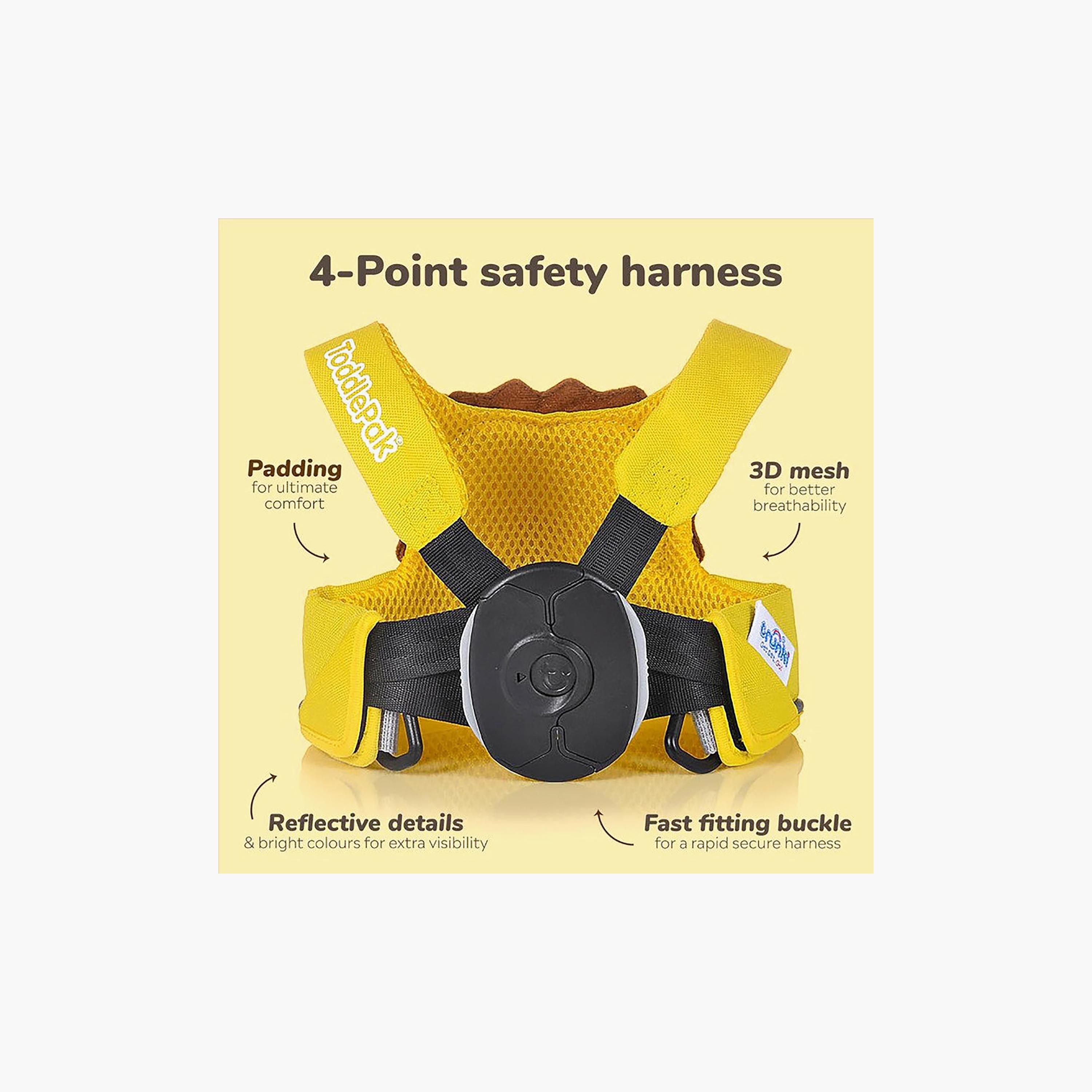 Trunki ToddlePak Walking Reins & Safety Harness - Felix Fox - Yellow-baby-healthandsafety-babyproofing-image-2