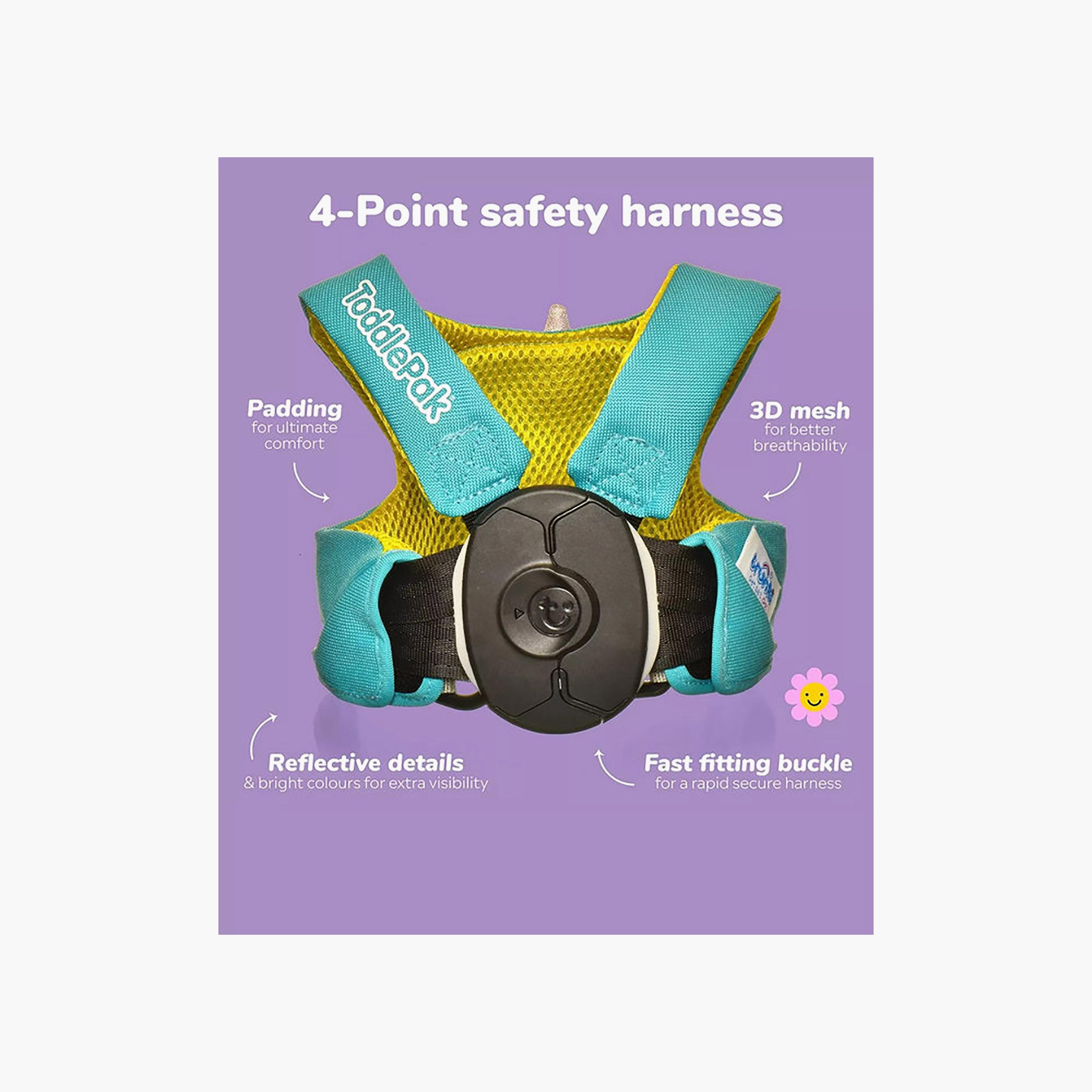 Trunki ToddlePak Walking Reins & Safety Harness - Felix Fox - Teal-baby-healthandsafety-babyproofing-image-4