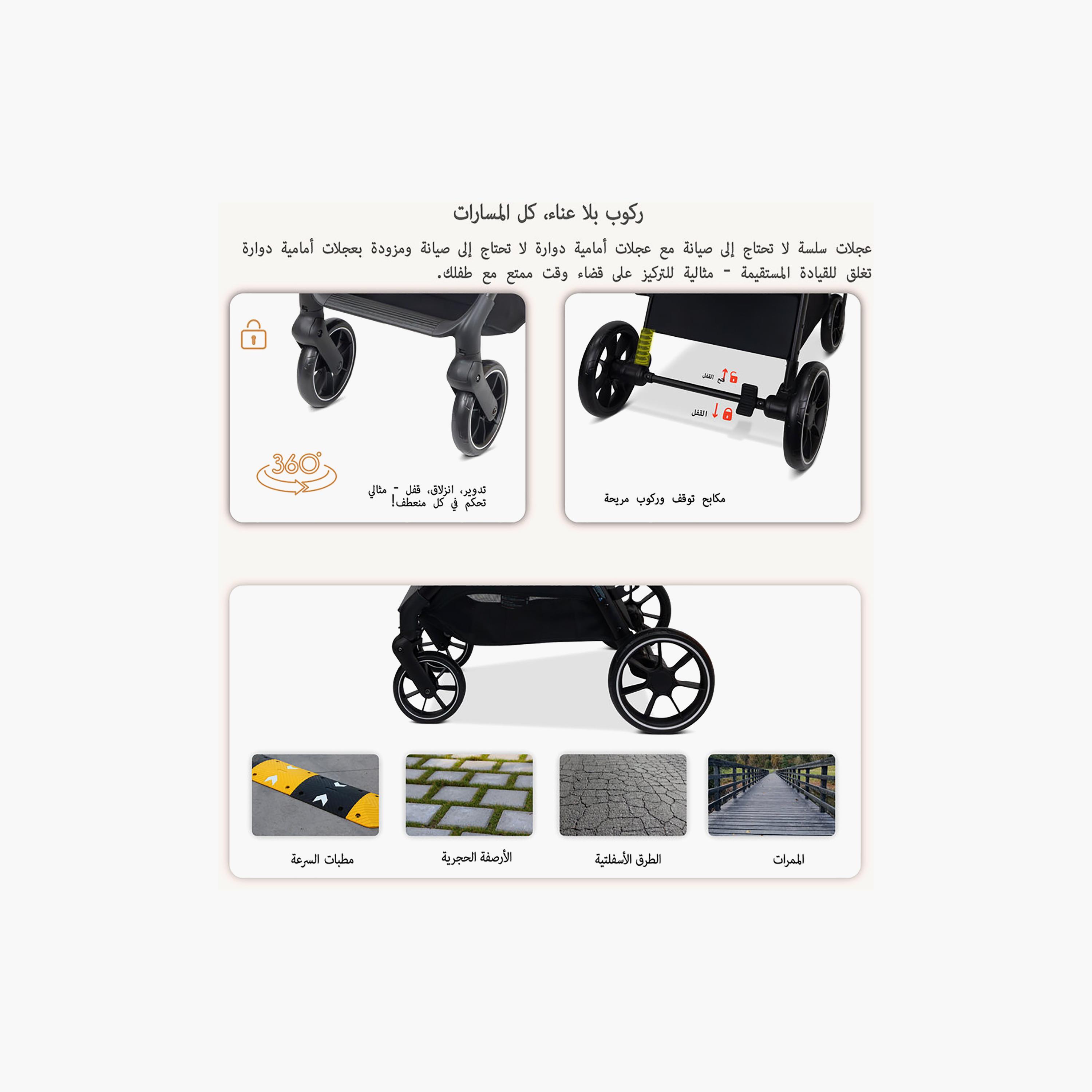 عربة أطفال فينتو لجميع التضاريس تُطوى بيد واحدة مع قلنسوة ومصابيح LED من نيوبريز - من 0 إلى 4 سنوات - 22 كجم-baby-gear-strollersandprams-strollers-image-20