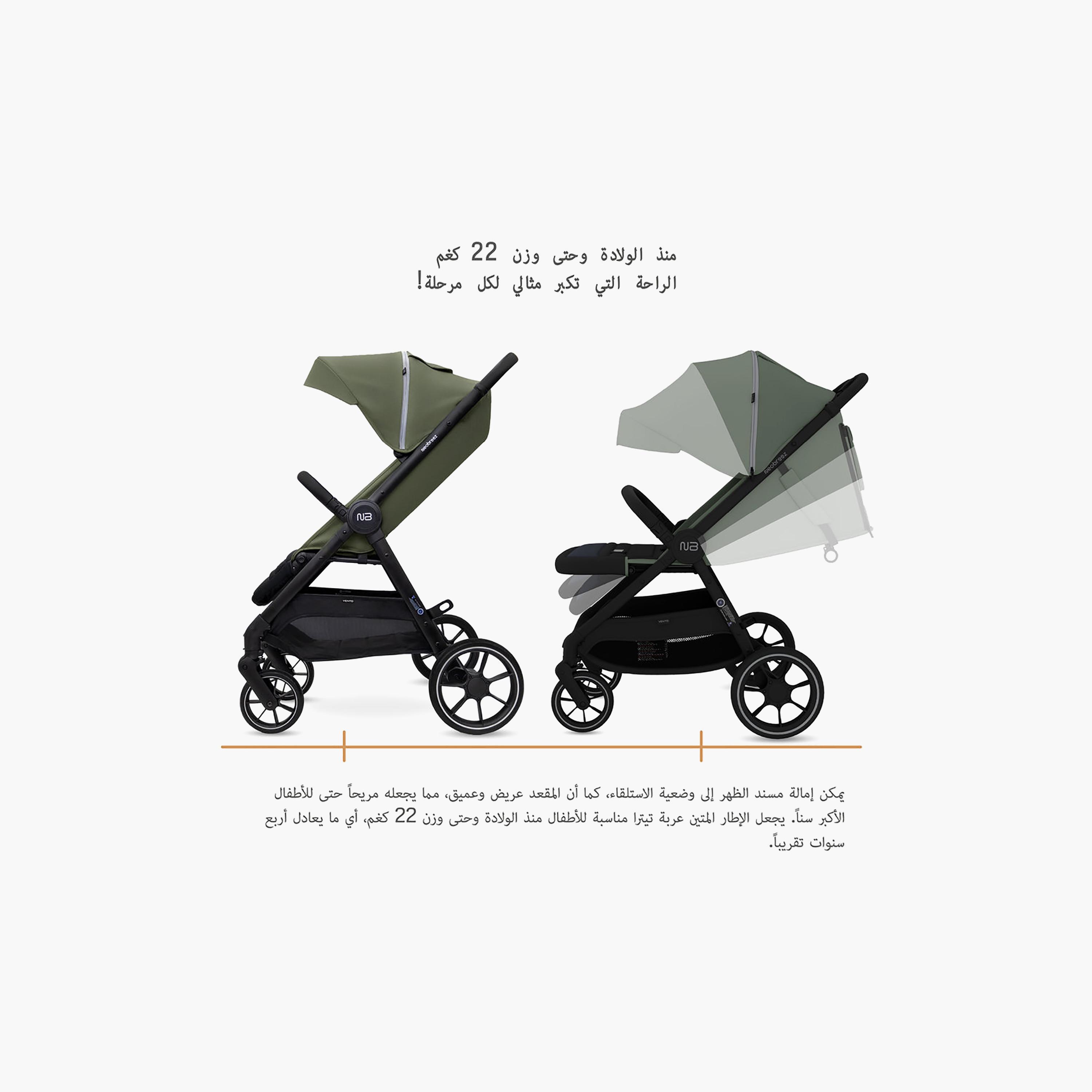 عربة أطفال فينتو لجميع التضاريس تُطوى بيد واحدة مع قلنسوة ومصابيح LED من نيوبريز - من 0 إلى 4 سنوات - 22 كجم-baby-gear-strollersandprams-strollers-image-21