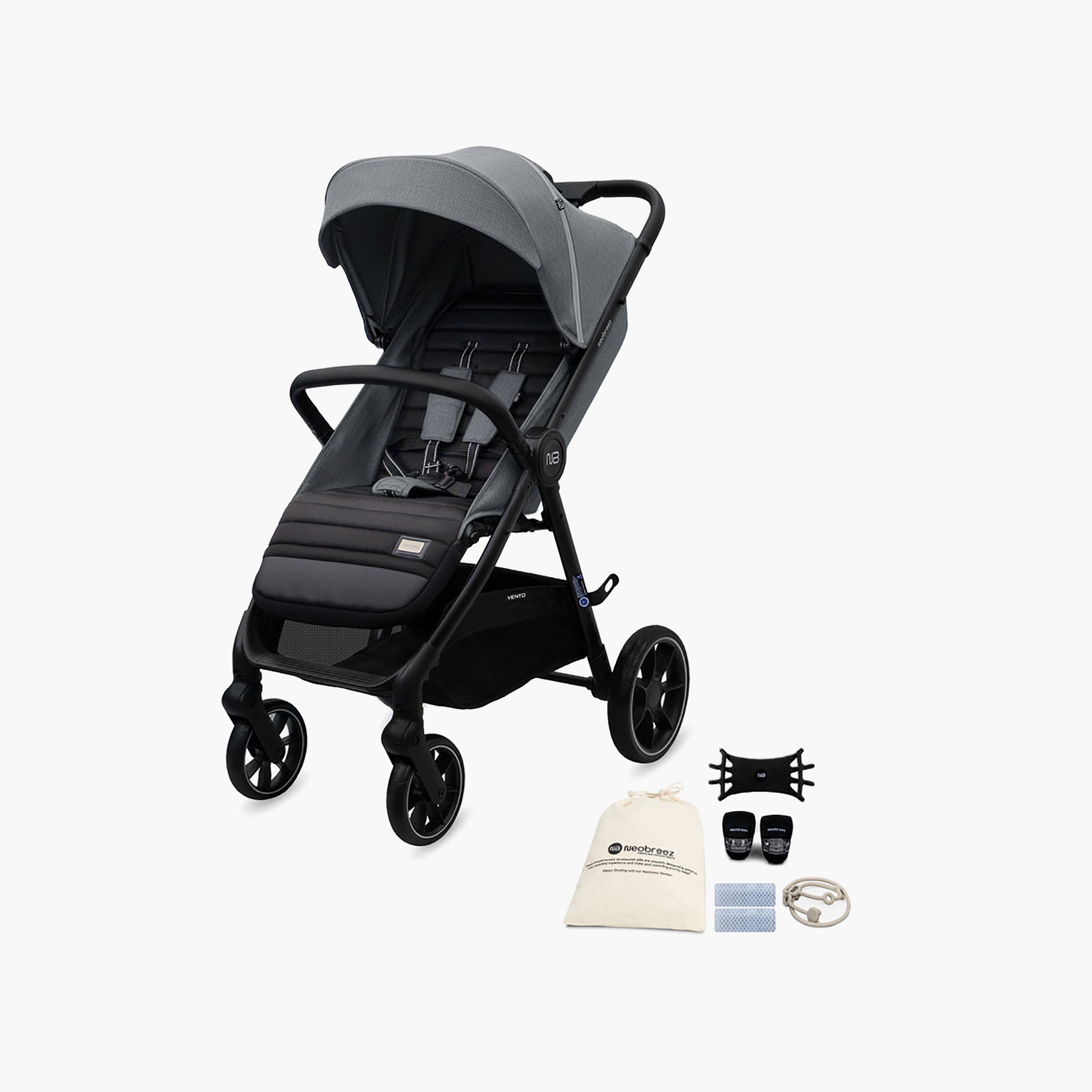 Neobreez Vento All Terrain One Hand Fold Stroller with Canopy & LED Lights - 0-4 Years - 22 kg-baby-gear-strollersandprams-strollers-image-1
