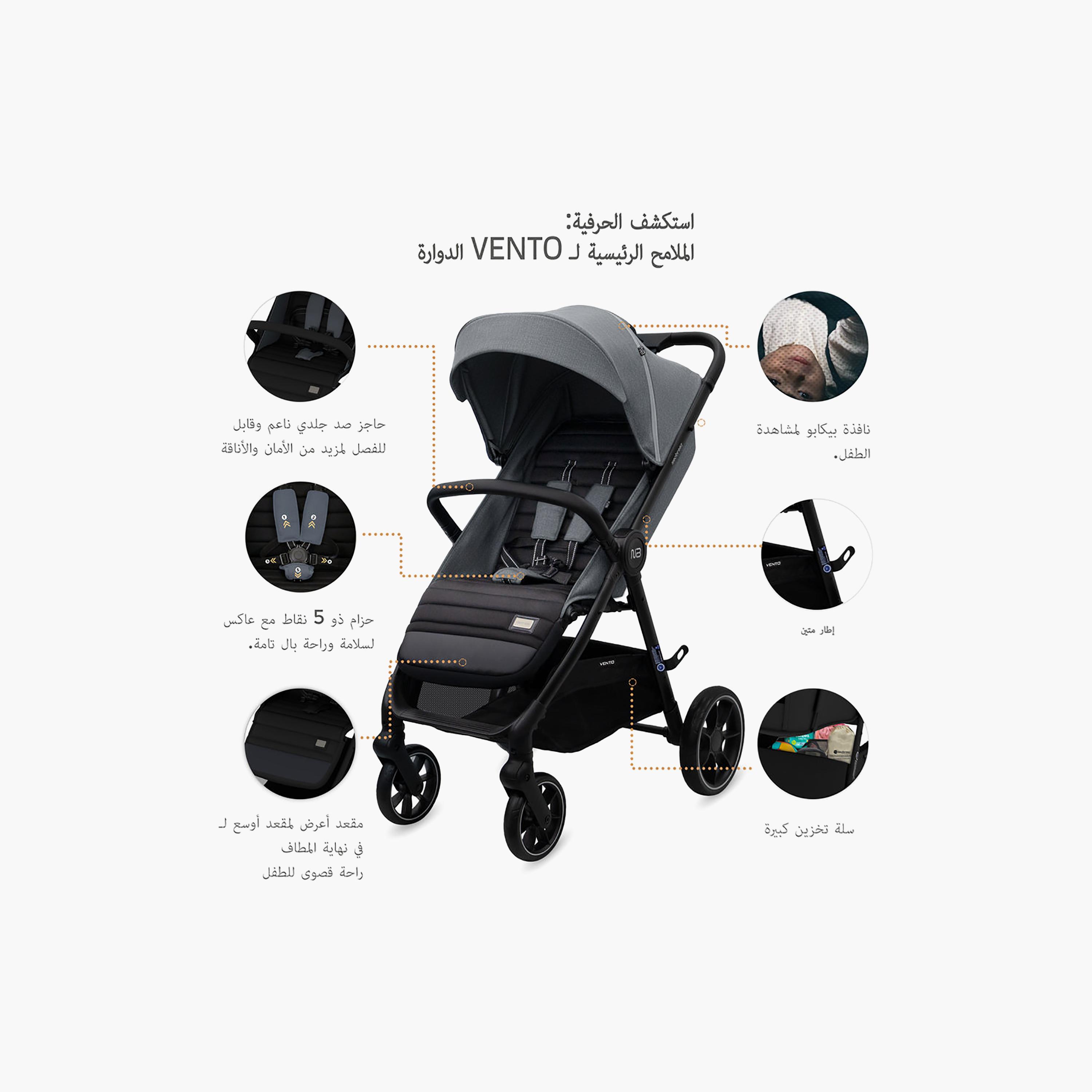 Neobreez Vento All Terrain One Hand Fold Stroller with Canopy & LED Lights - 0-4 Years - 22 kg-baby-gear-strollersandprams-strollers-image-11