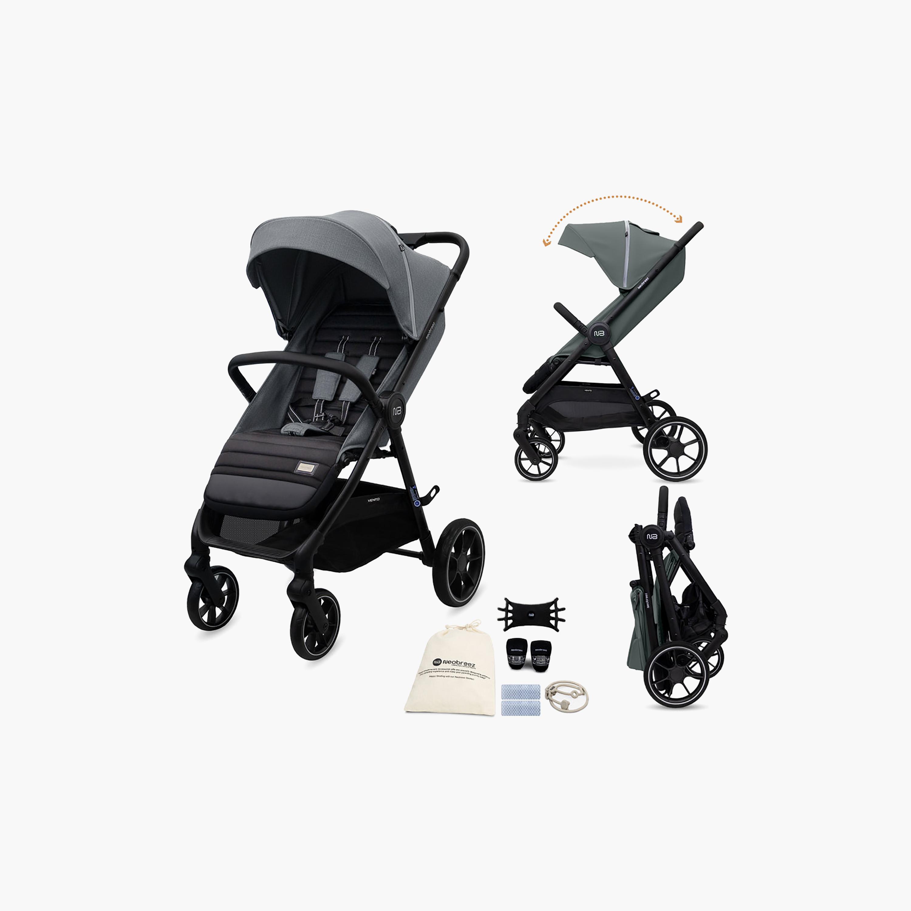 Neobreez Vento All Terrain One Hand Fold Stroller with Canopy & LED Lights - 0-4 Years - 22 kg-baby-gear-strollersandprams-strollers-image-12