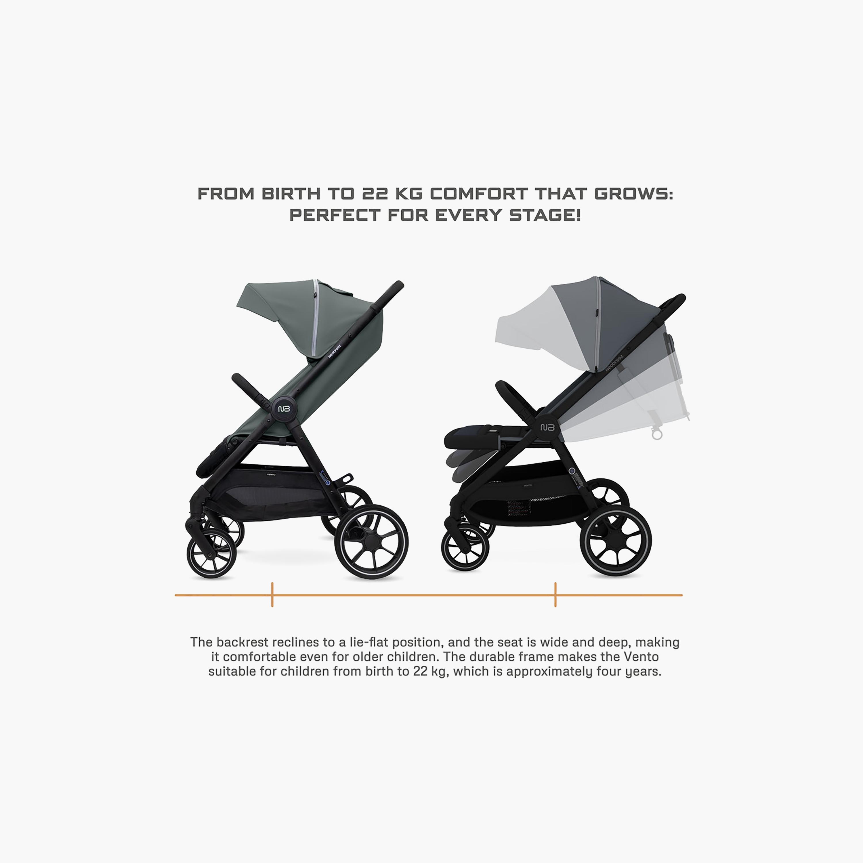 Neobreez Vento All Terrain One Hand Fold Stroller with Canopy & LED Lights - 0-4 Years - 22 kg-baby-gear-strollersandprams-strollers-image-19