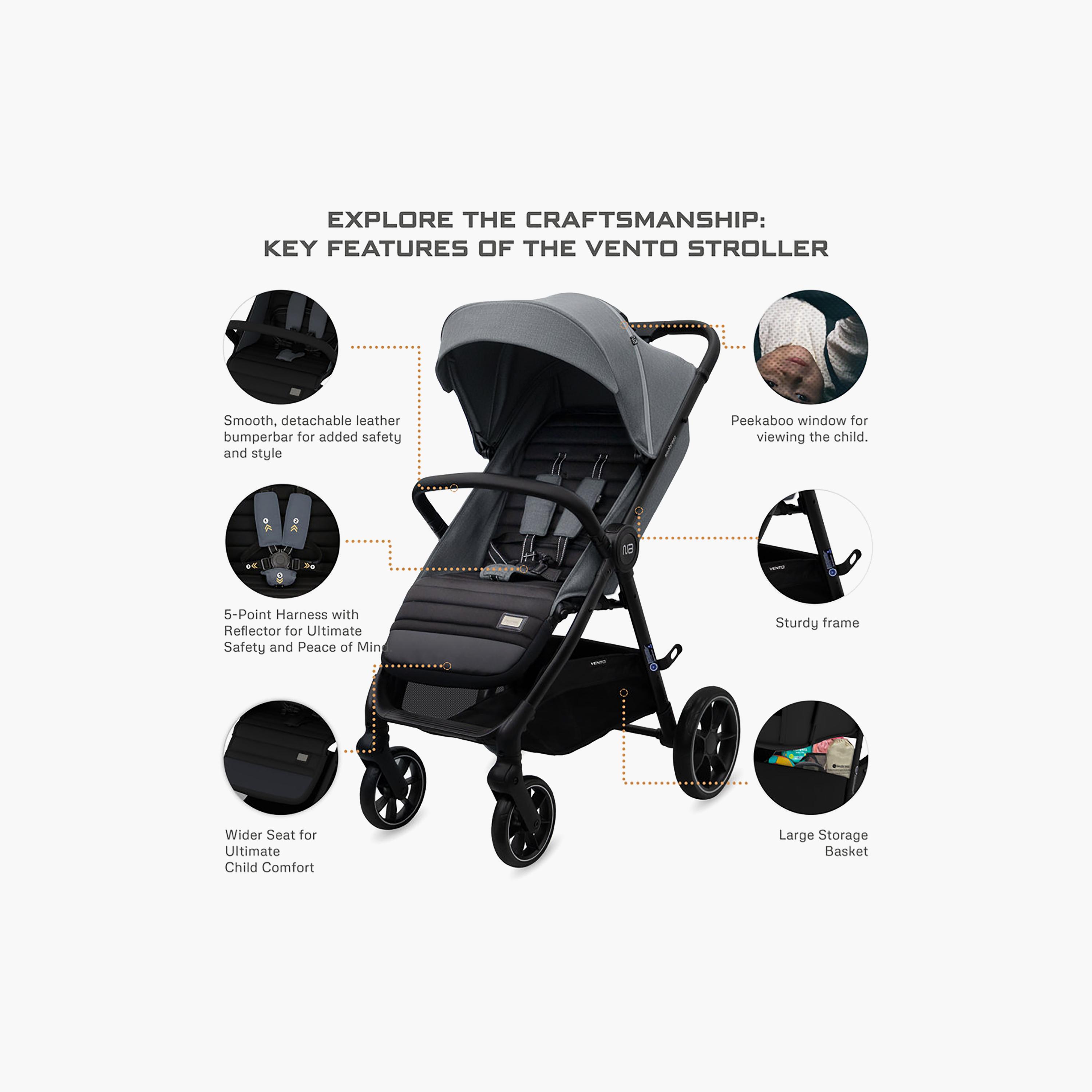 Neobreez Vento All Terrain One Hand Fold Stroller with Canopy & LED Lights - 0-4 Years - 22 kg-baby-gear-strollersandprams-strollers-image-21
