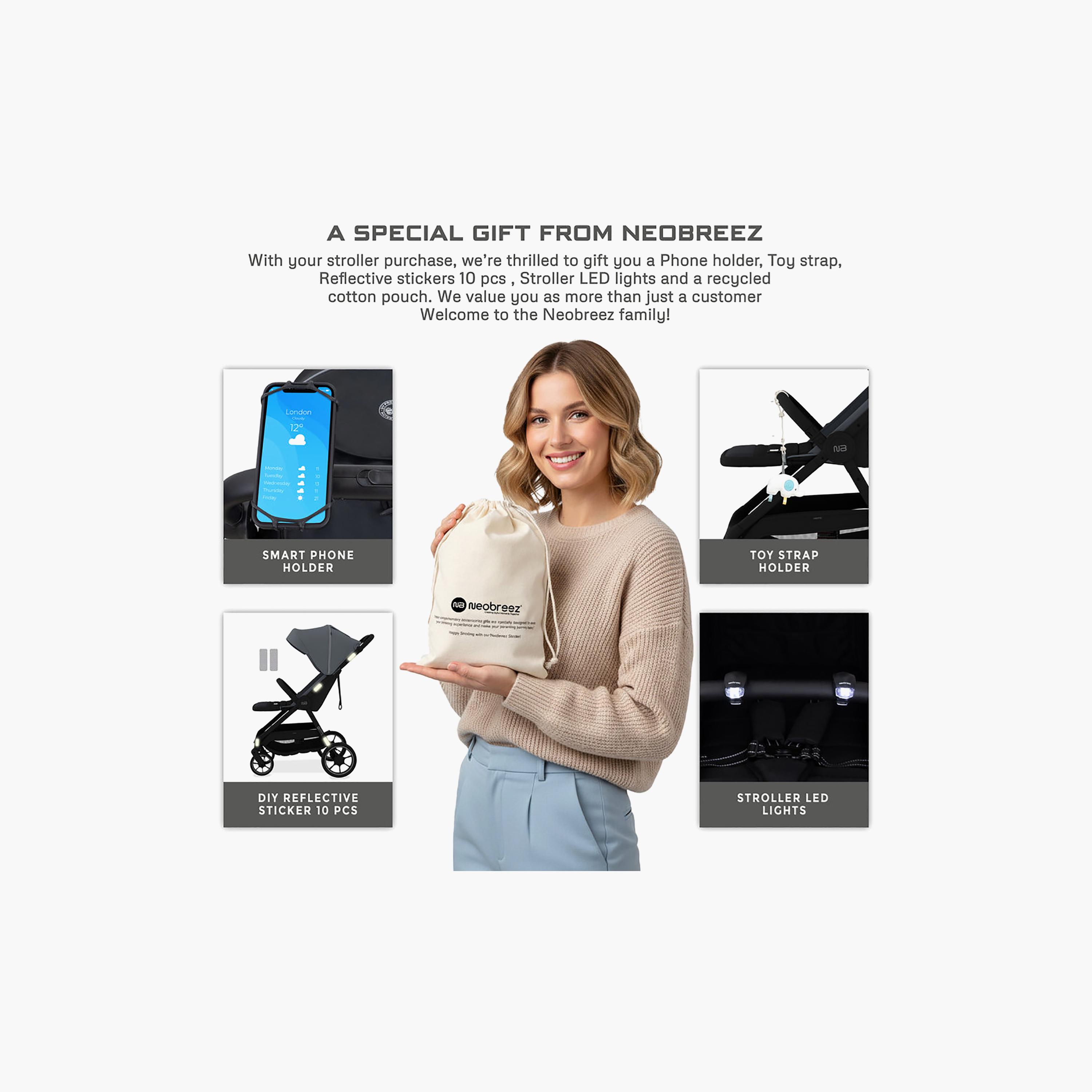 Neobreez Vento All Terrain One Hand Fold Stroller with Canopy & LED Lights - 0-4 Years - 22 kg-baby-gear-strollersandprams-strollers-image-6