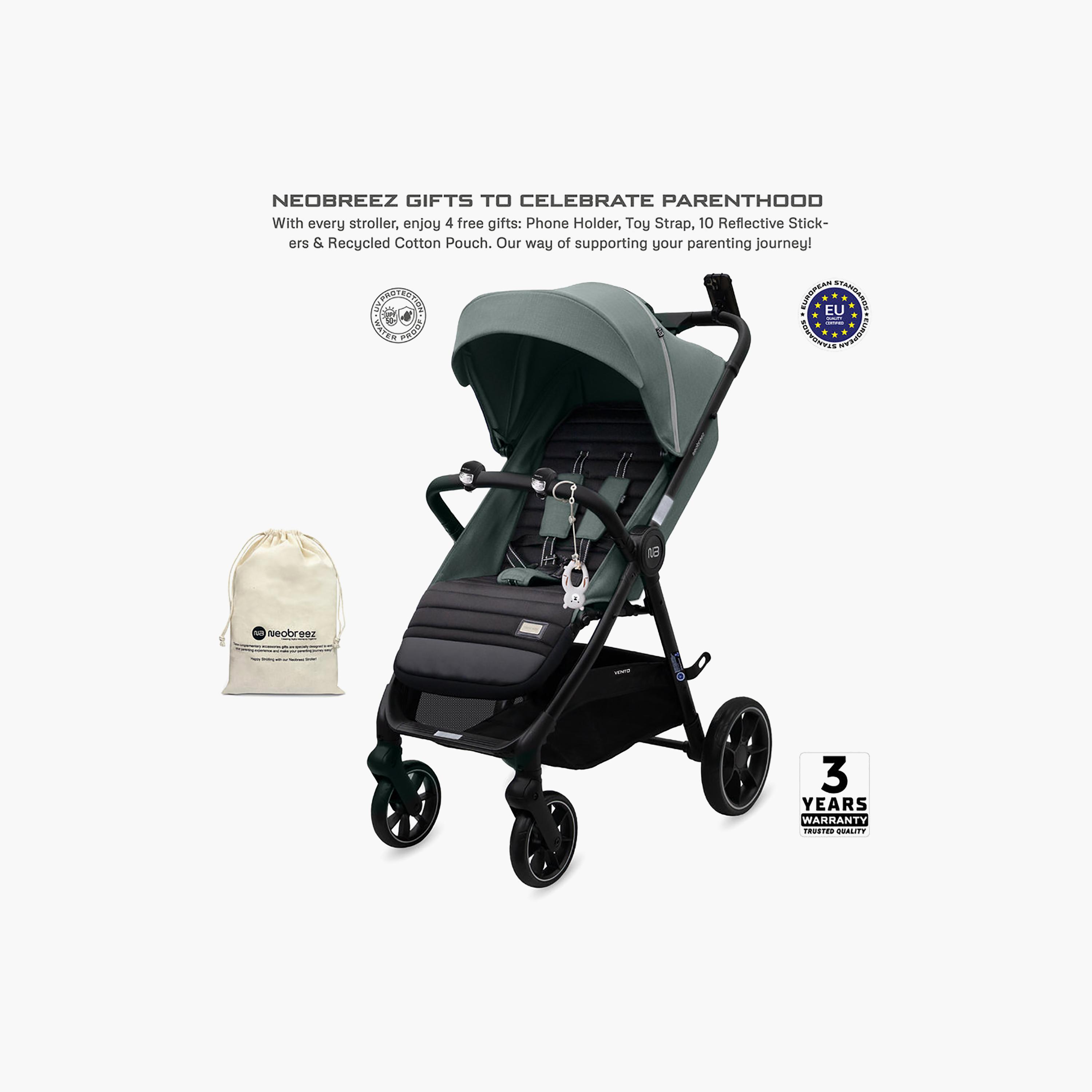 Neobreez Vento All Terrain One Hand Fold Stroller with Canopy & LED Lights - 0-4 Years - 22 kg-baby-gear-strollersandprams-strollers-image-9