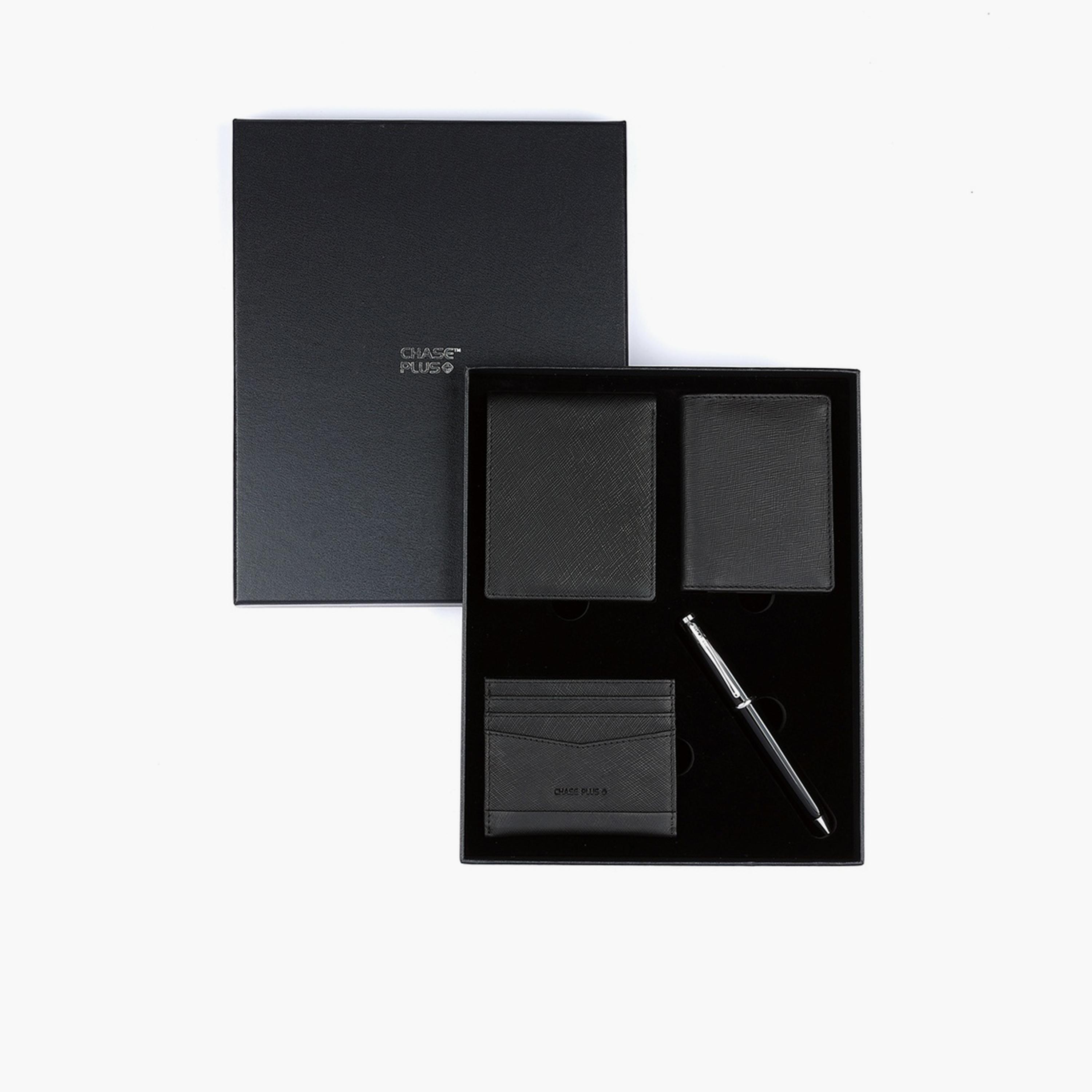 Chase Plus Mens Wallet, Credit Card Holder, BCH And Pen Business Gift Set-men-beltsandwallets-wallets-image-1