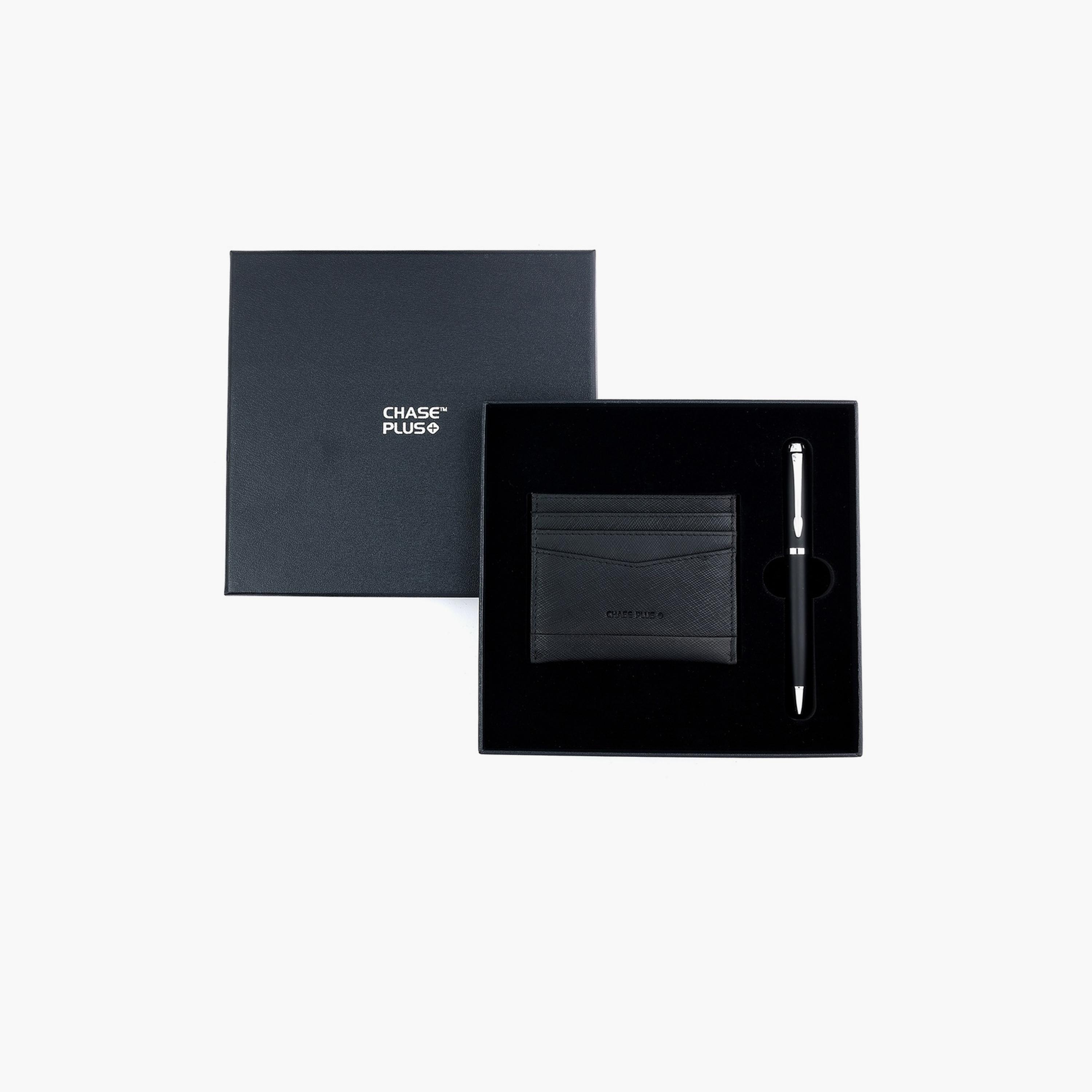 Chase Plus Credit Card Holder And Pen Business Gift Set-men-beltsandwallets-wallets-image-1