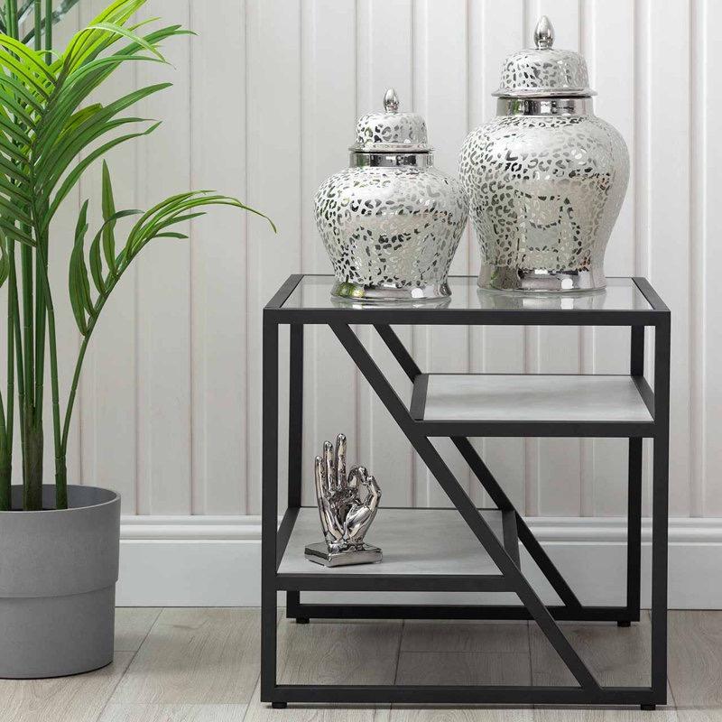 Ibarra Glass Top Side Table