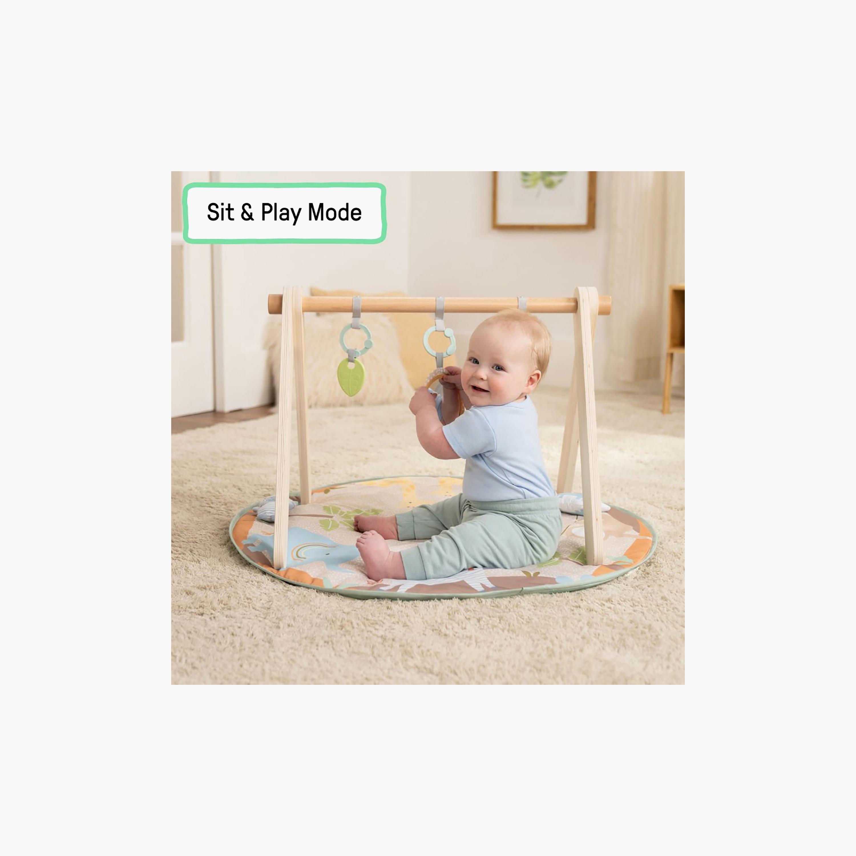 Ingenuity Wonder & Wood Wooden Toy Arch & Play Mat - 0-36 Months-baby-infantactivity-playpensandplaymats-image-4