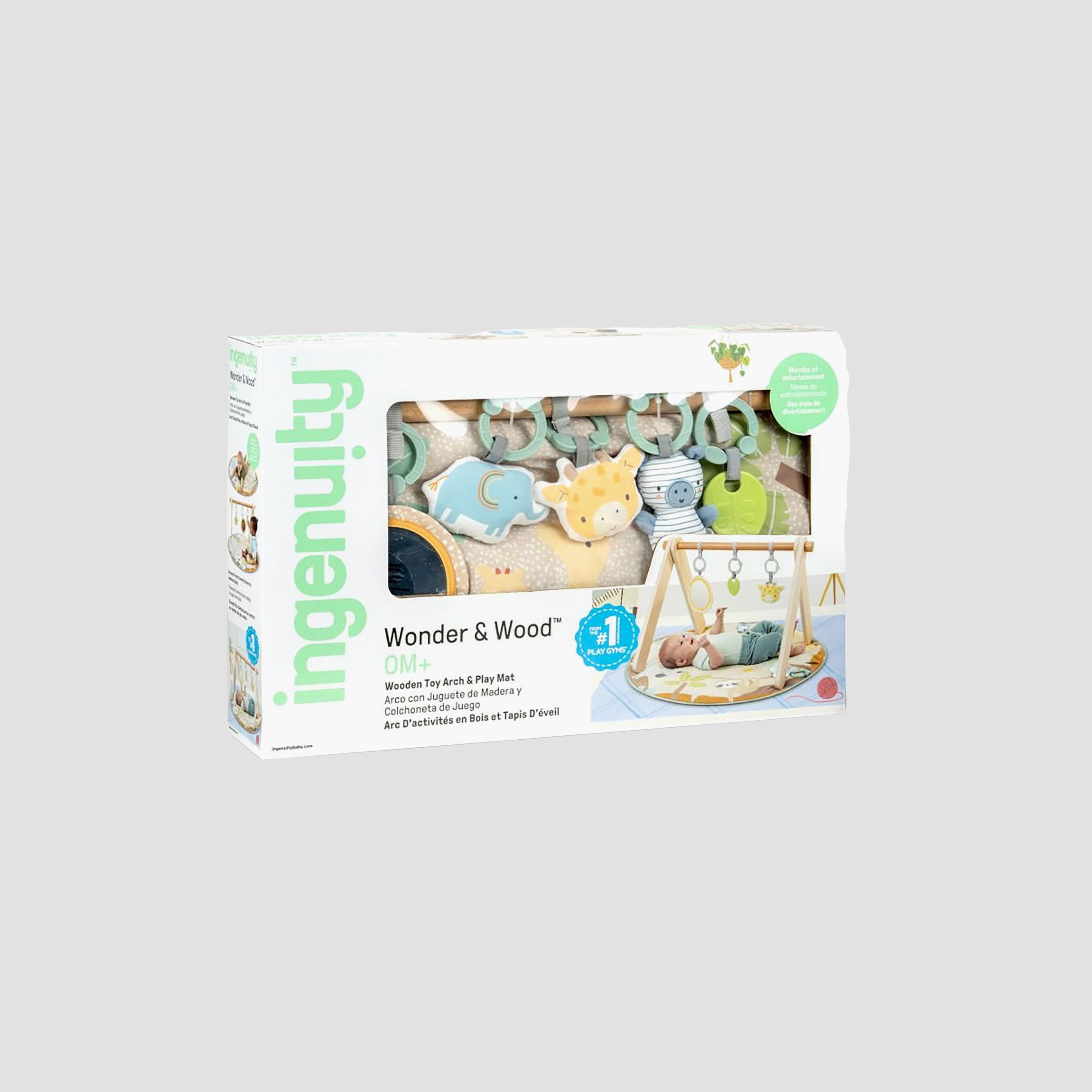 Ingenuity Wonder & Wood Wooden Toy Arch & Play Mat - 0-36 Months-baby-infantactivity-playpensandplaymats-image-8