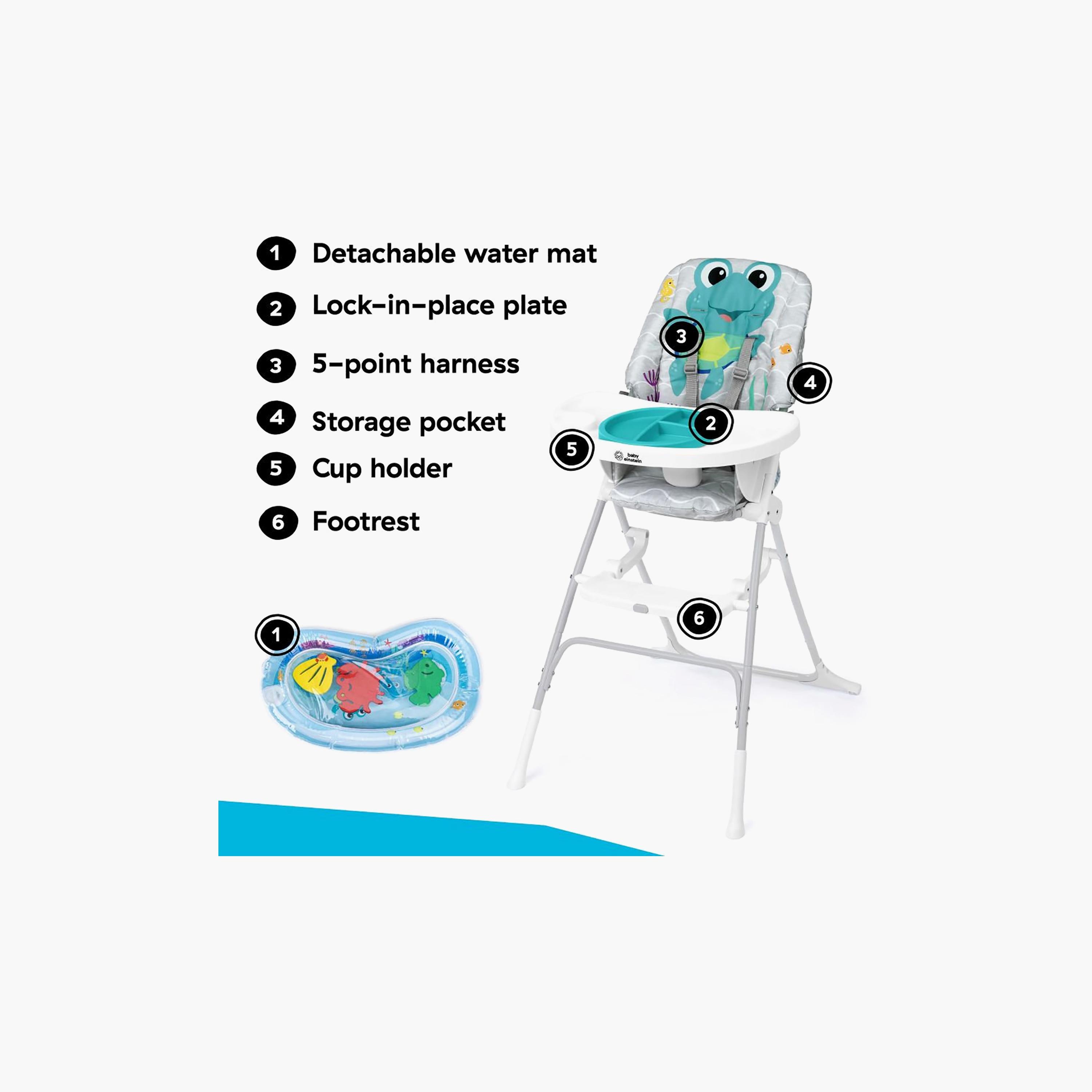 Baby Einstein Ocean Explorers Snack & Splash Compact Folding High Chair - 6-36 Months-baby-feeding-highchairsandboosters-image-2