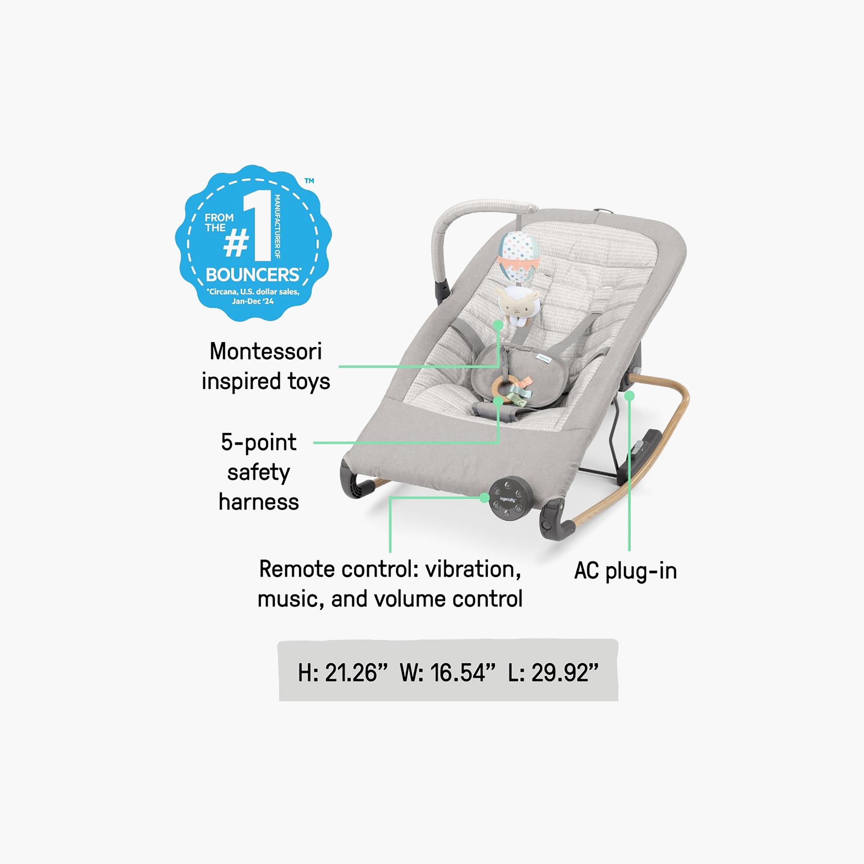 Ingenuity Keep InMotion Automatic Rocking Baby Seat - 0-6 Months-baby-infantactivity-playpensandplaymats-image-2
