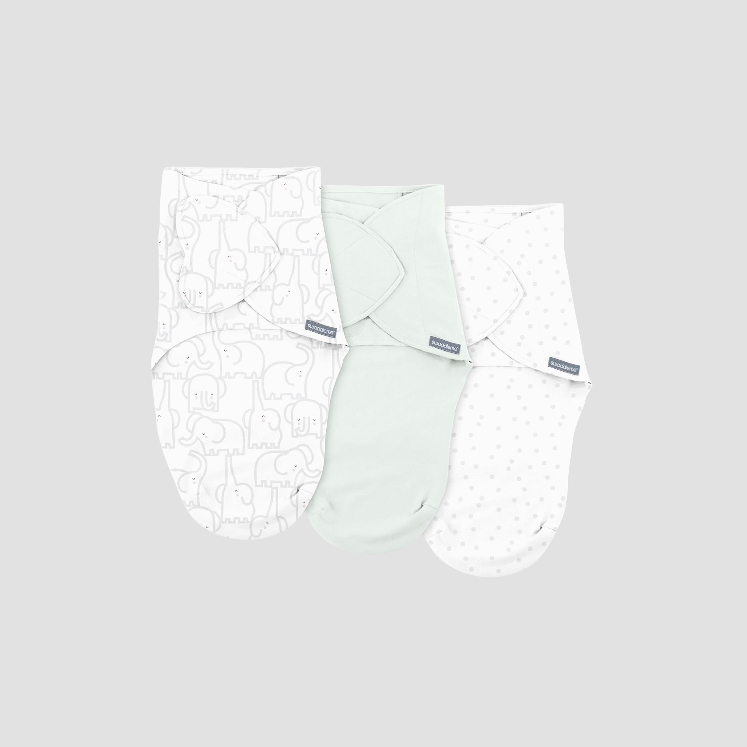 Ingenuity 3-Piece SwaddleMe Swaddle - Monogram - 0-3 Months-baby-nursery-blanketsandswaddles-swaddlesandsleepingbags-image-1