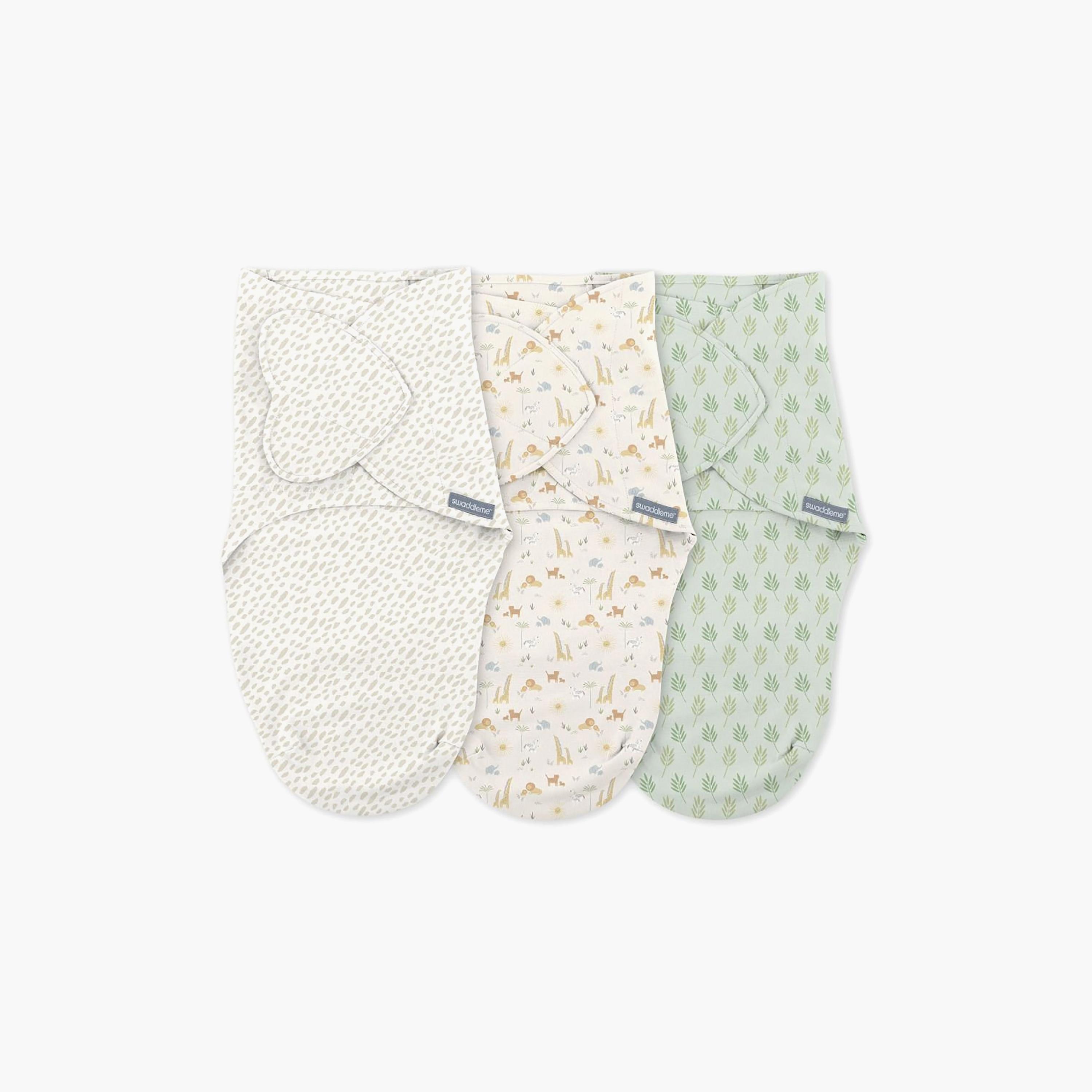 Ingenuity 3-Piece SwaddleMe Swaddle - Safari - 0-3 Months-baby-nursery-blanketsandswaddles-swaddlesandsleepingbags-image-1