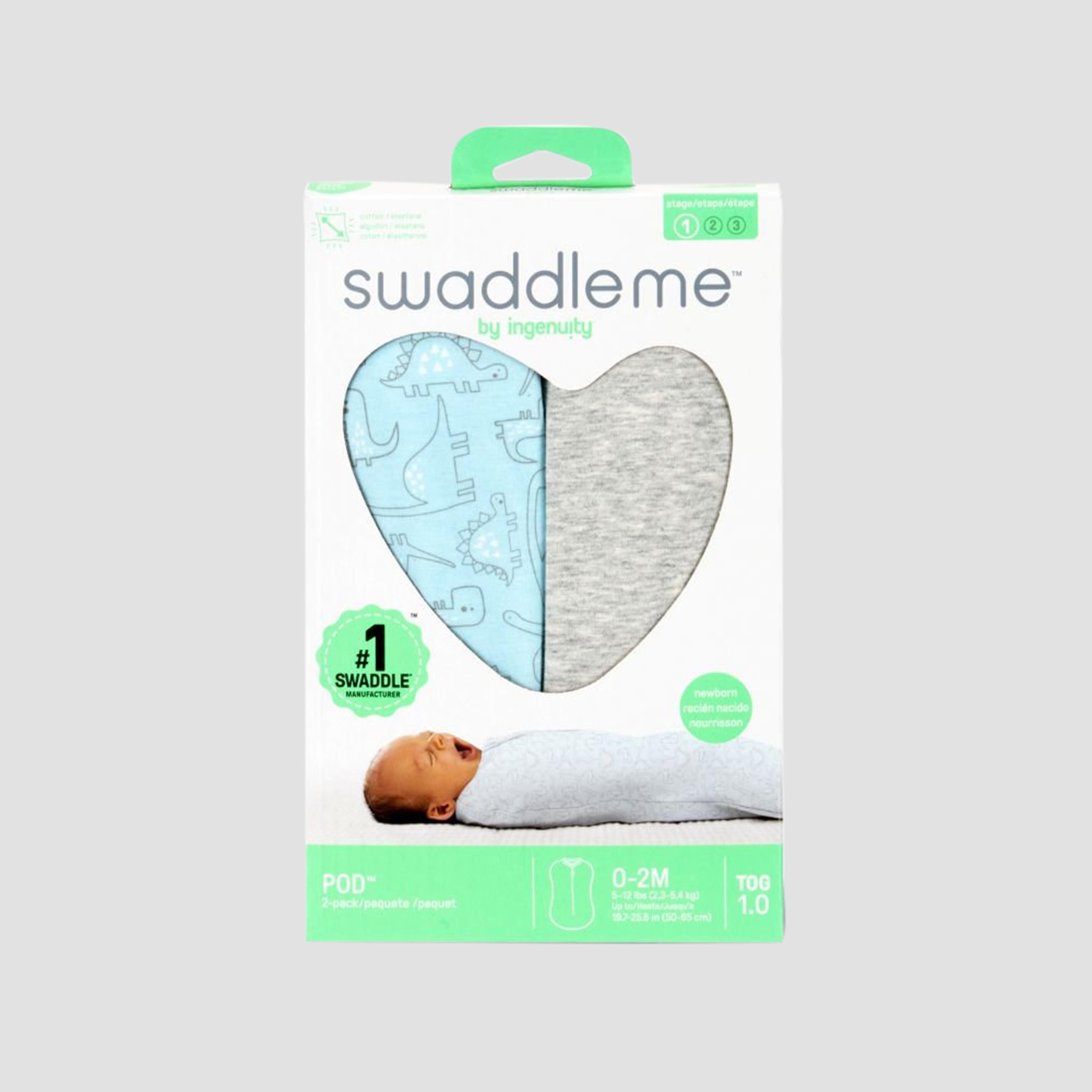 Ingenuity 2-Piece SwaddleMe 1.0 TOG Pod Swaddle - Dino Jam - 0-2 Months-baby-nursery-blanketsandswaddles-swaddlesandsleepingbags-image-8