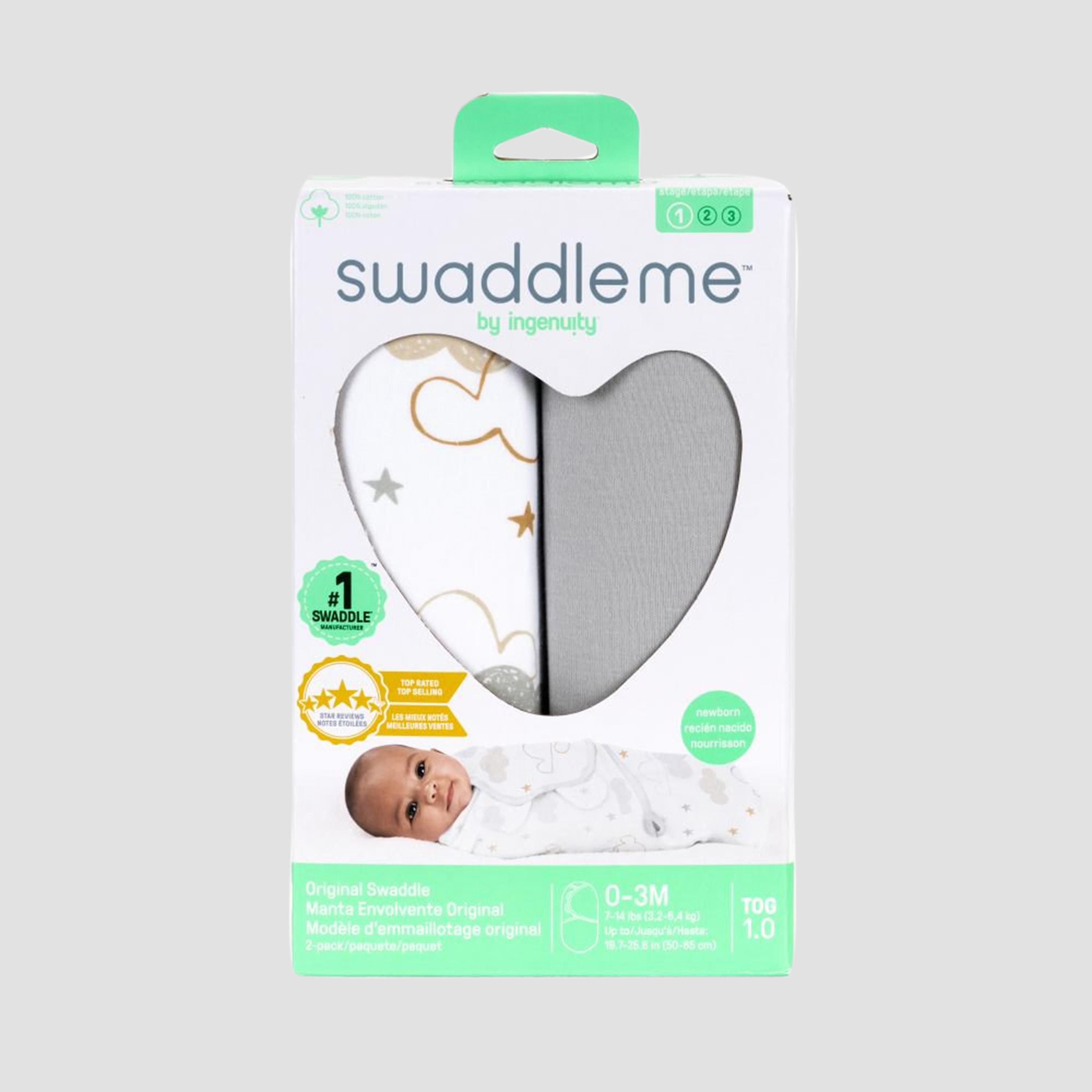 طقم قماط قطعتين (1.0 توغ) بتصميم فضاء وسحب لعمر 0-3 أشهر من إنجينويتي-baby-nursery-blanketsandswaddles-swaddlesandsleepingbags-image-4