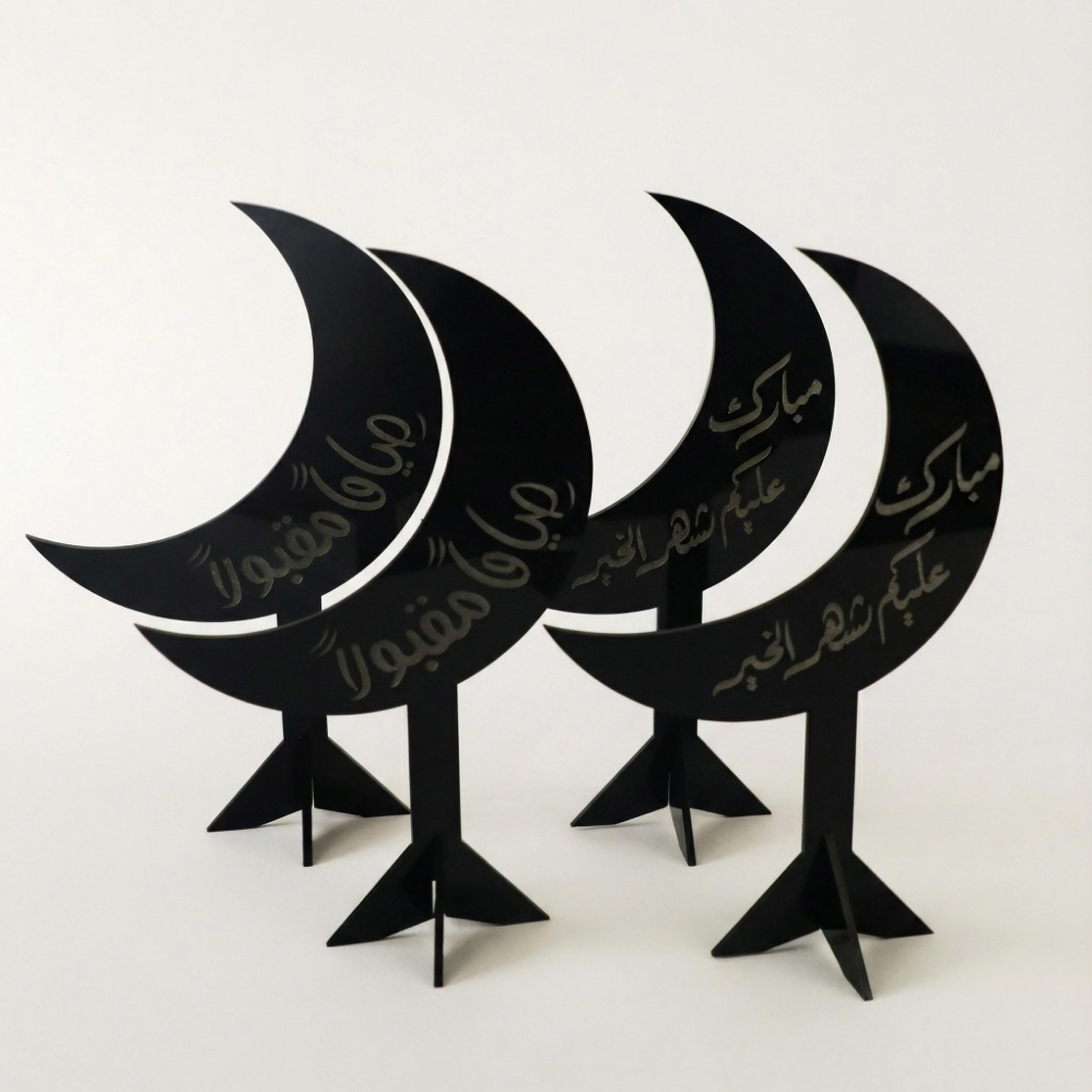 Acrylic Crescent Ramadan Decorative Stands-household-decor-decorativeobjectsandsculptures-image-1
